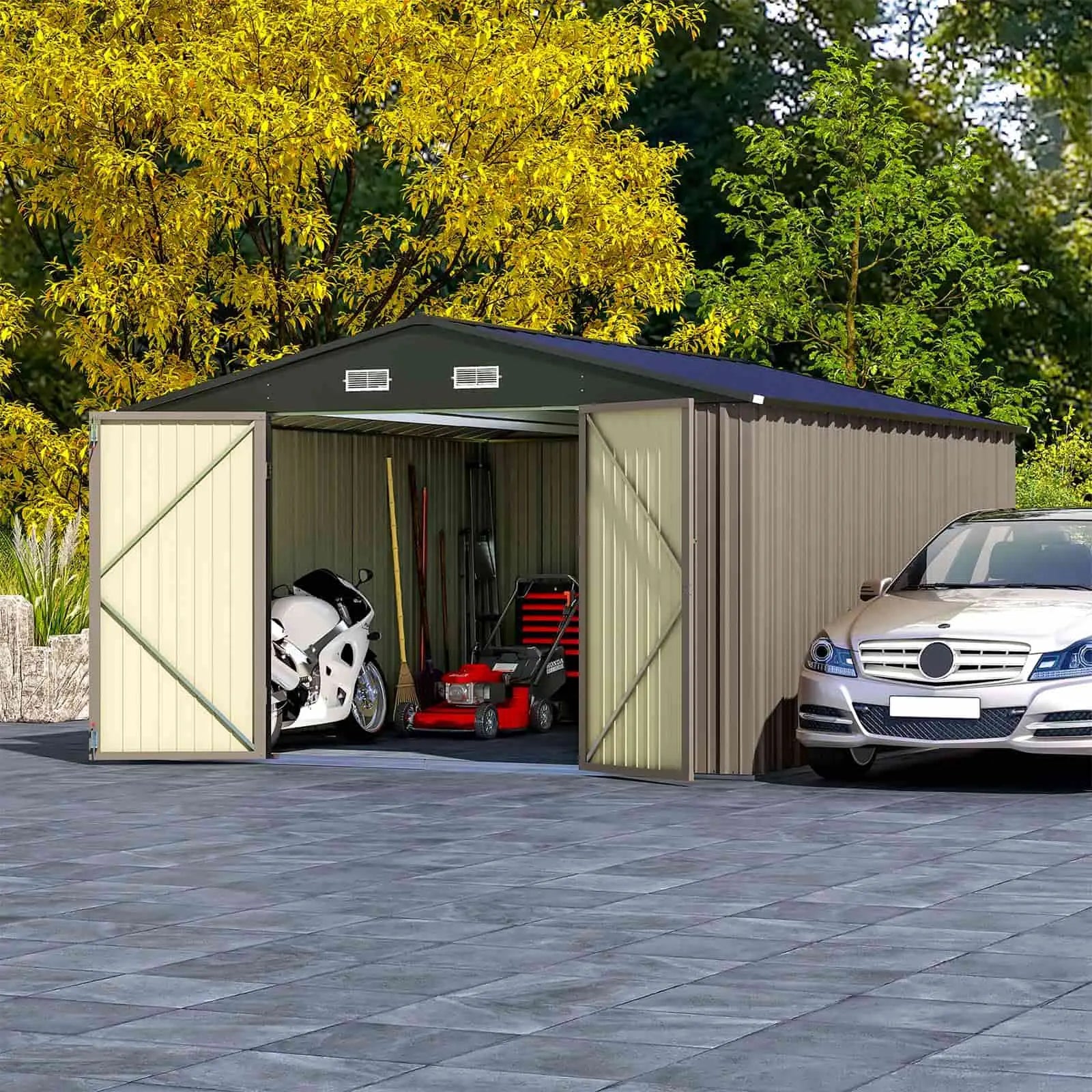[Pre-order] Patiowell 10x12 Metal Shed Pro With Peak Roof