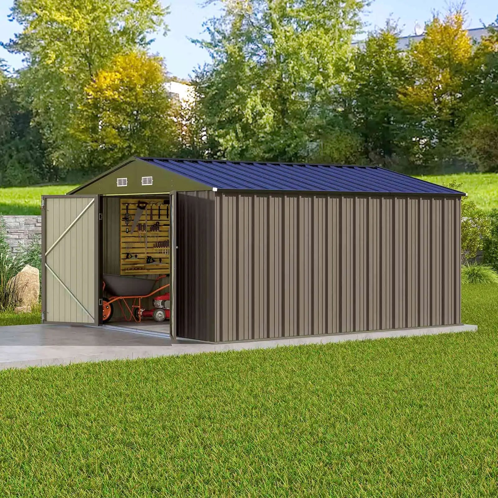 [Pre-order] Patiowell 10x12 Metal Shed Pro With Peak Roof