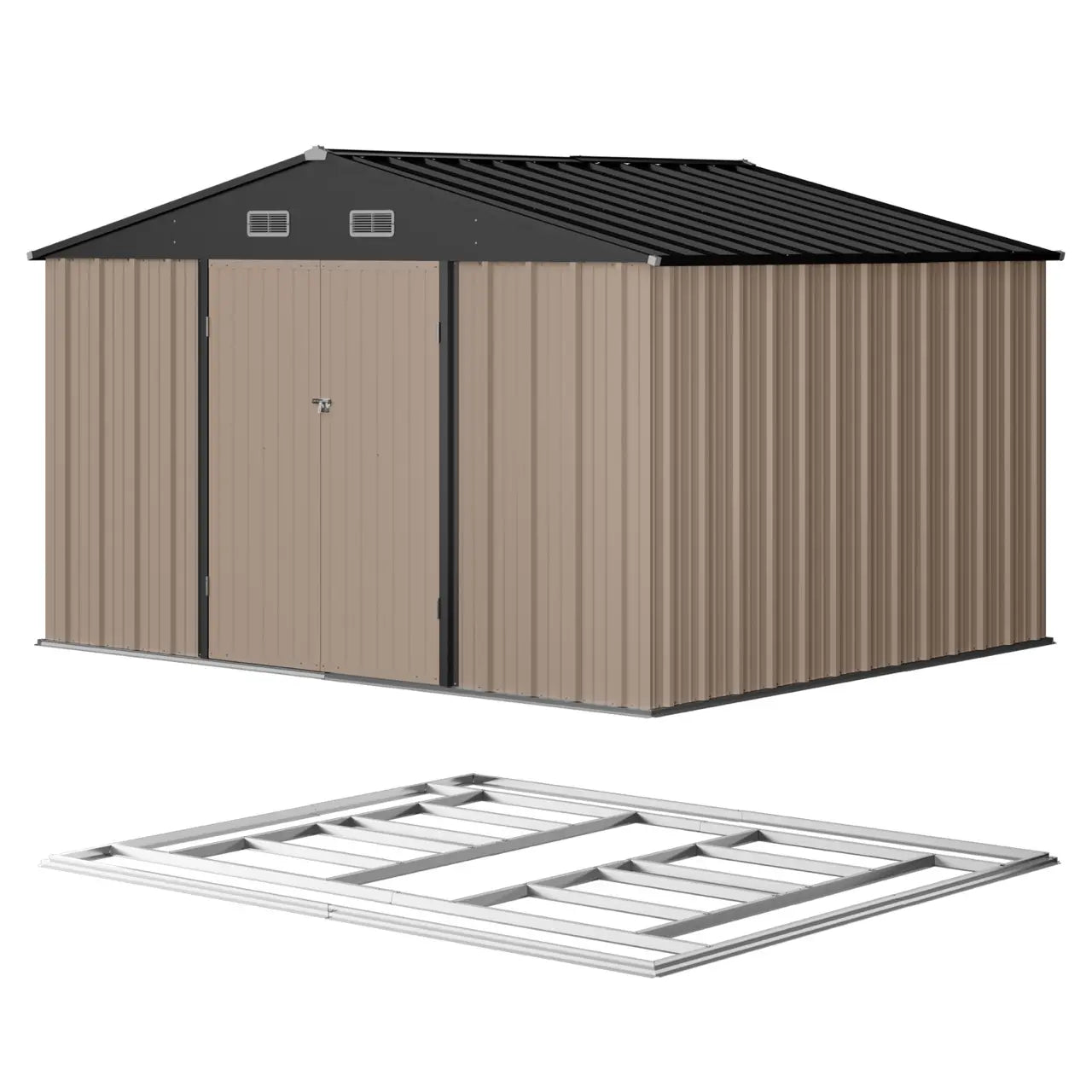 Patiowell 10x8 Metal Shed with Floor