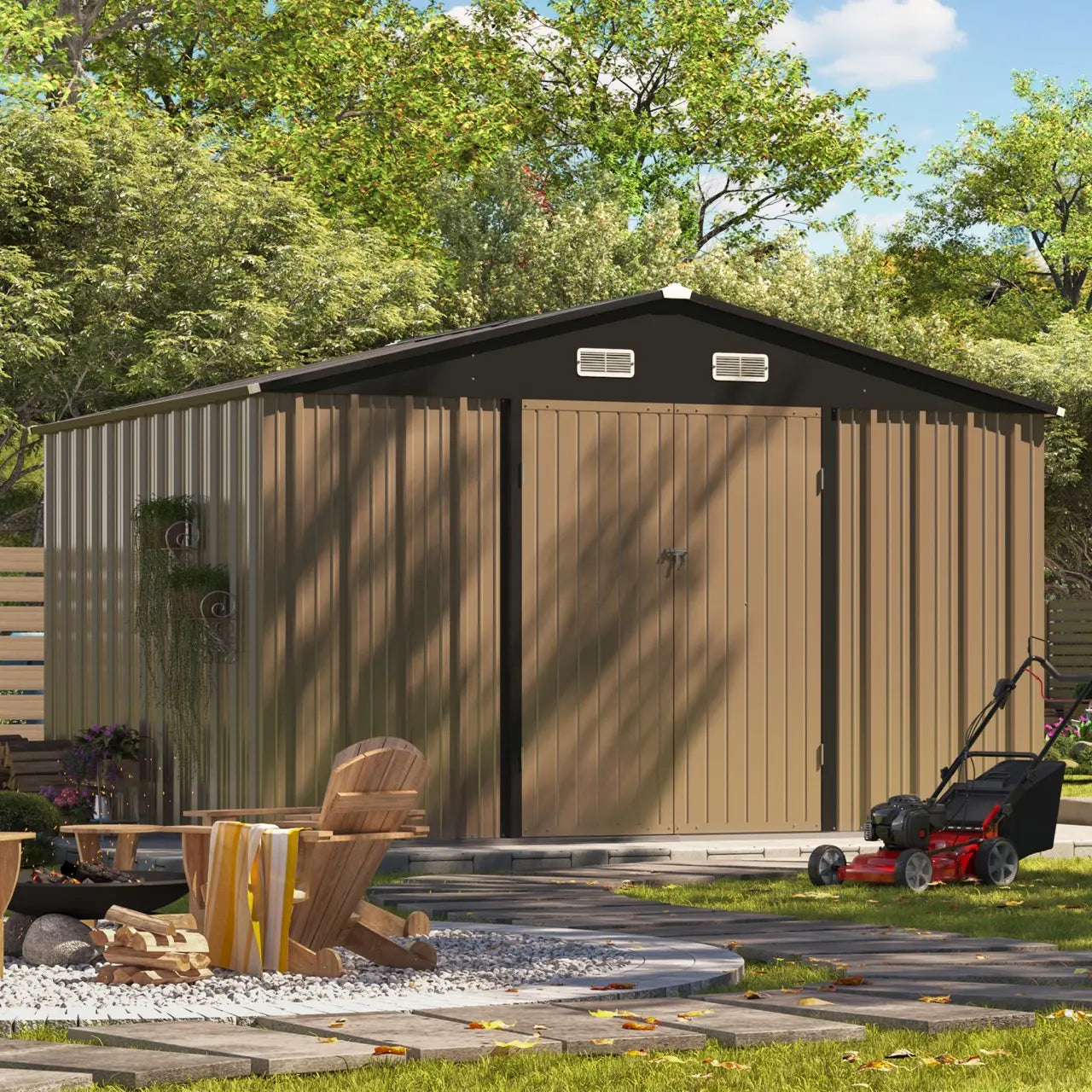 Patiowell 10x8 Metal Shed Pro With An Optional Floor Base