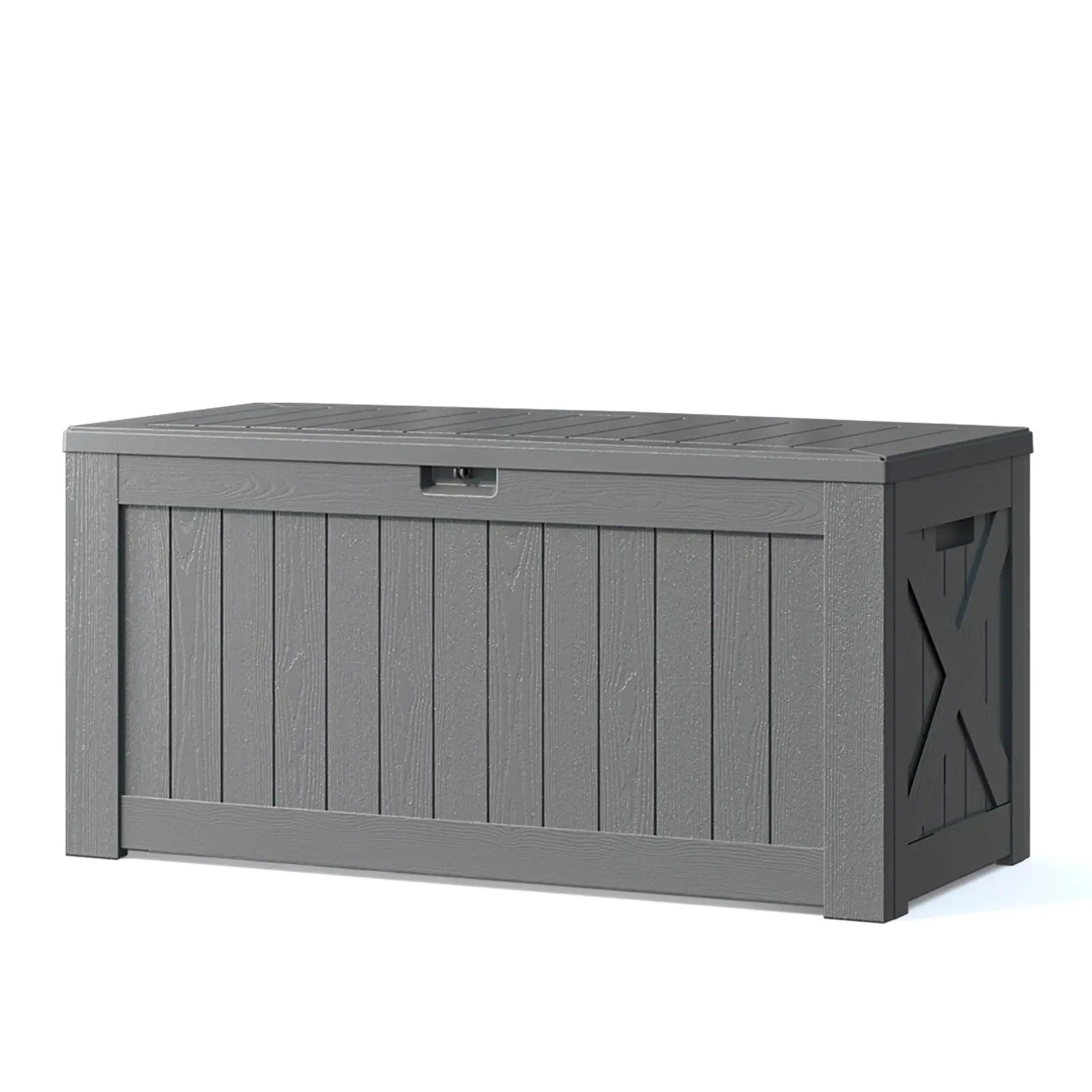 120 gallon ourdoor storage deck box cool gray color:cool gray