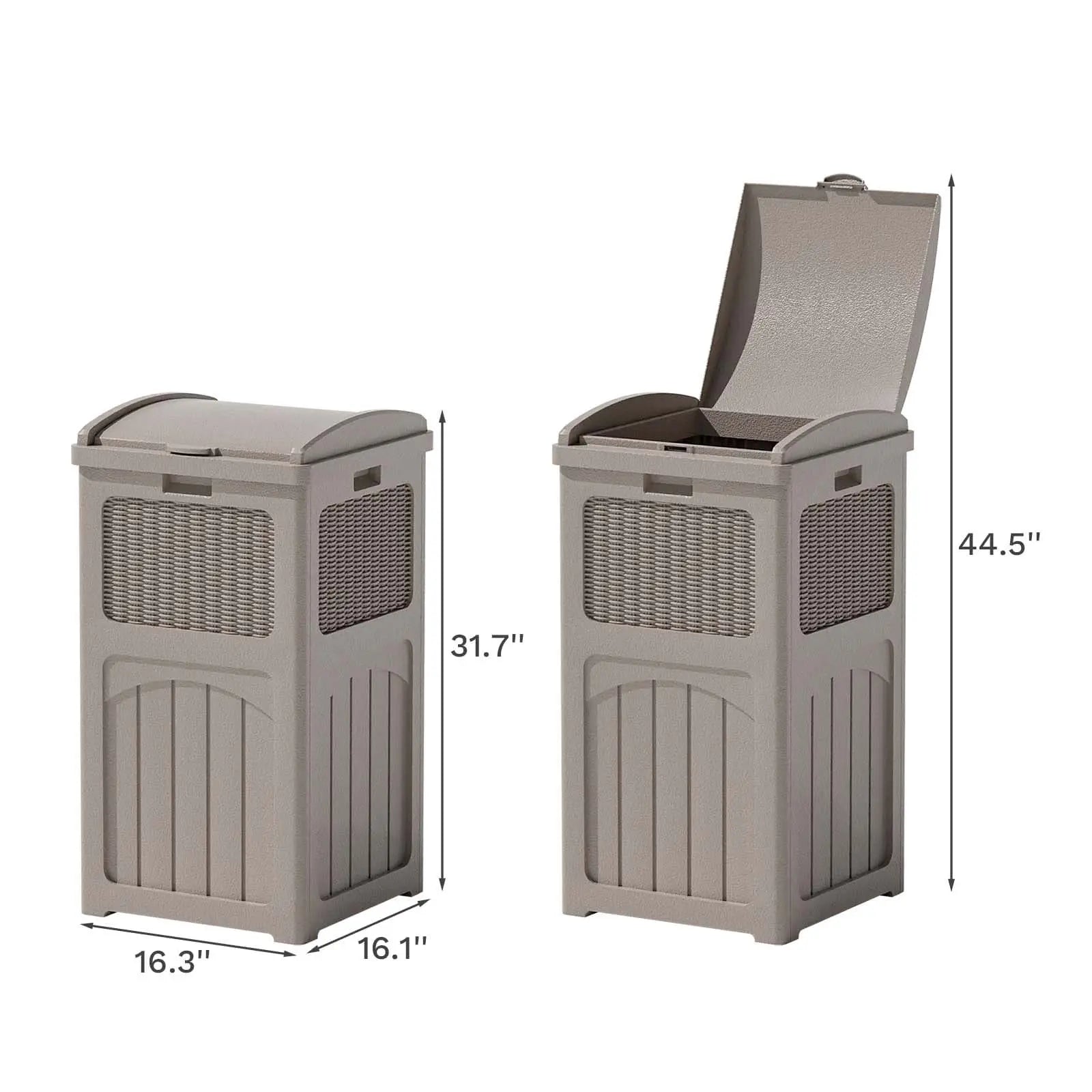 Patiowell 36 Gallon Resin Trash Can-Dimensions