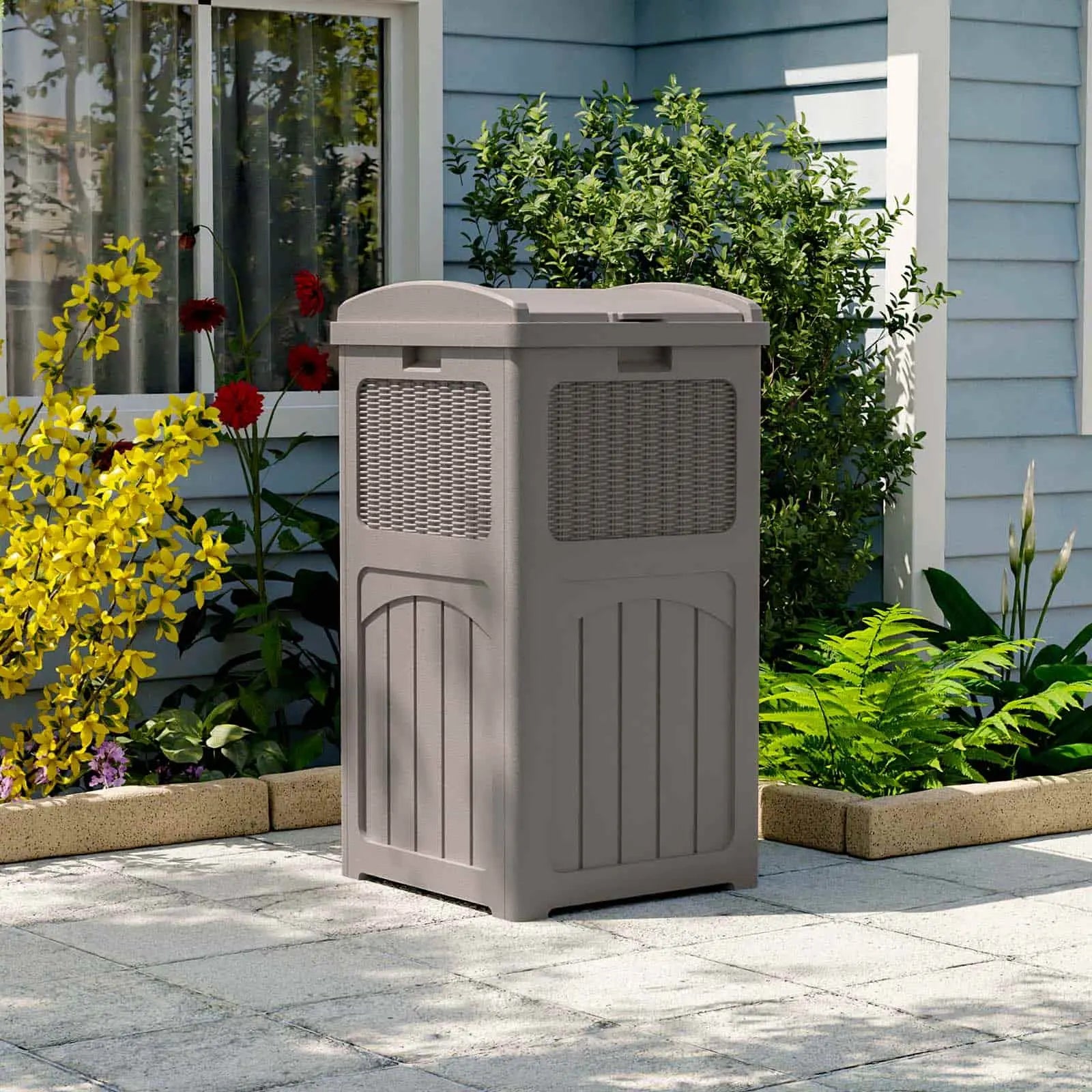 Patiowell 36 Gallon Resin Trash Can-outdoor-2
