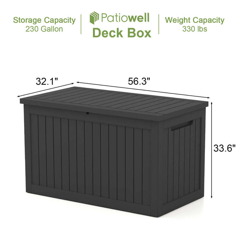 Patiowell 230 Gallon Deck Box-Dimensions