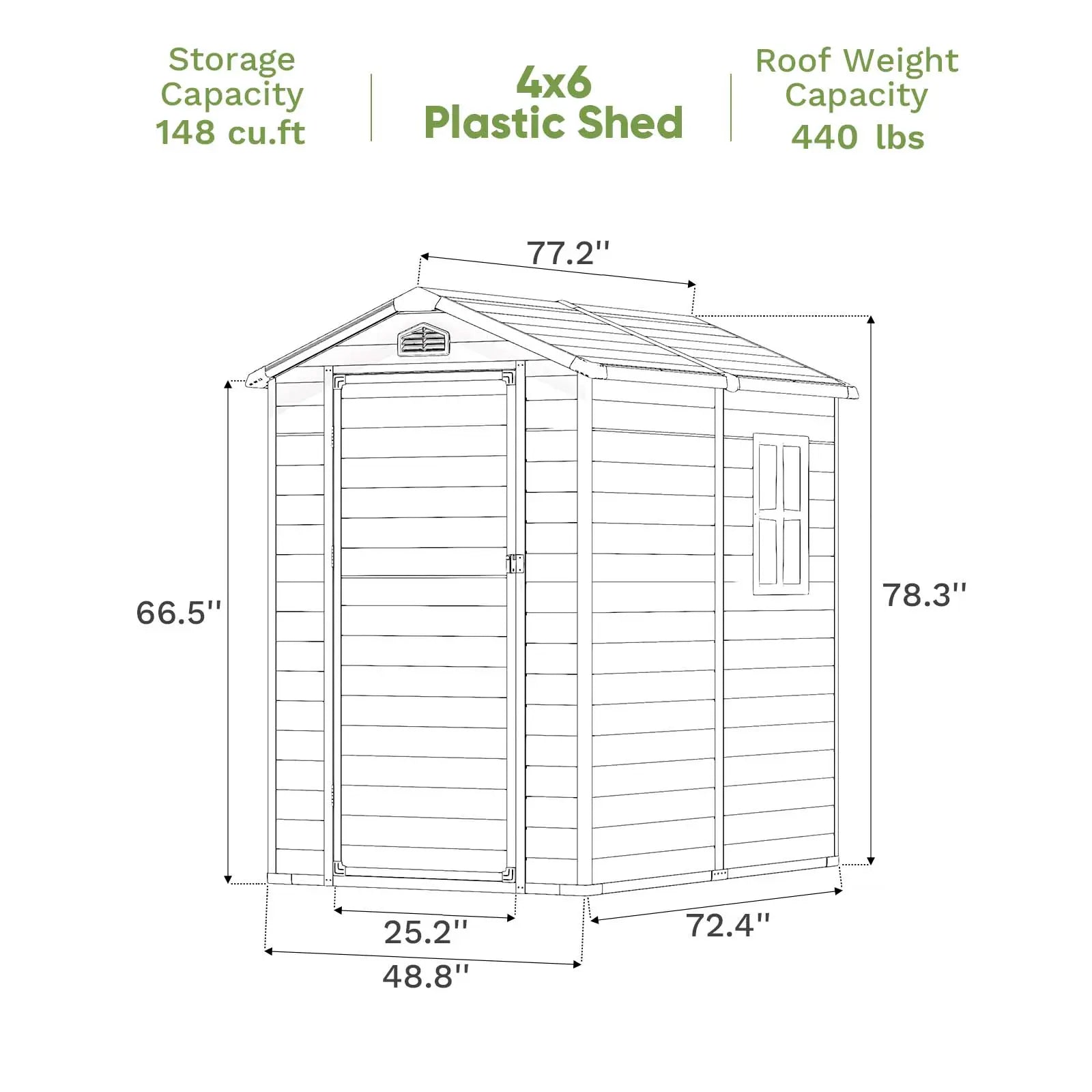 Patiowell 4x6 Plastic Shed Pro