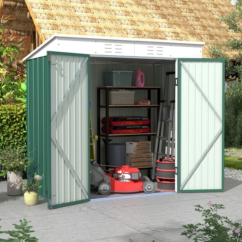 Patiowell 6x4 Metal Shed With Shelves