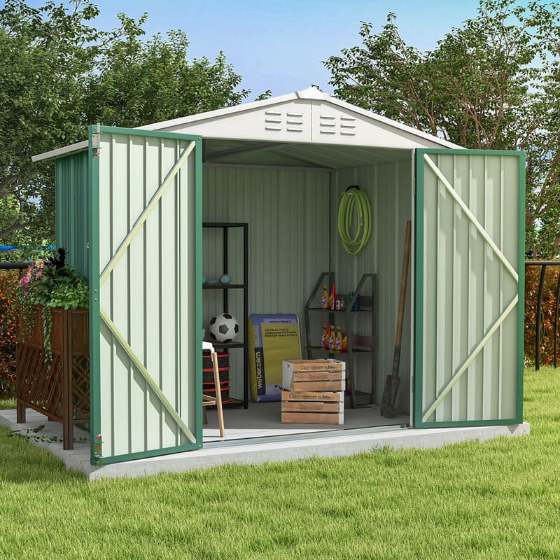 Patiowell 6x4 Metal Shed With Peak Roof in Backyard-5