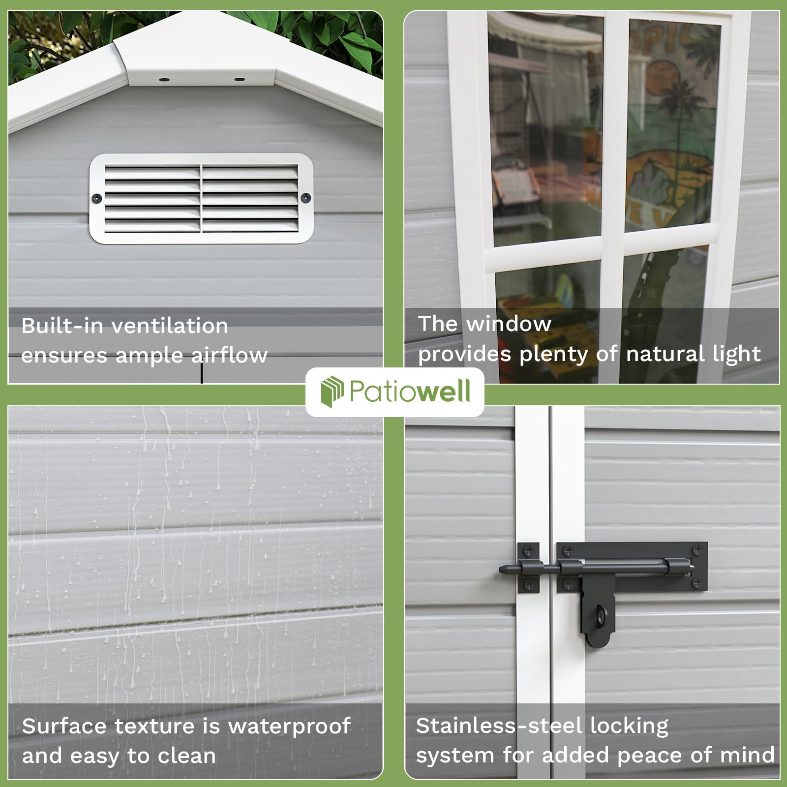 Patiowell 6x4 plastic shed