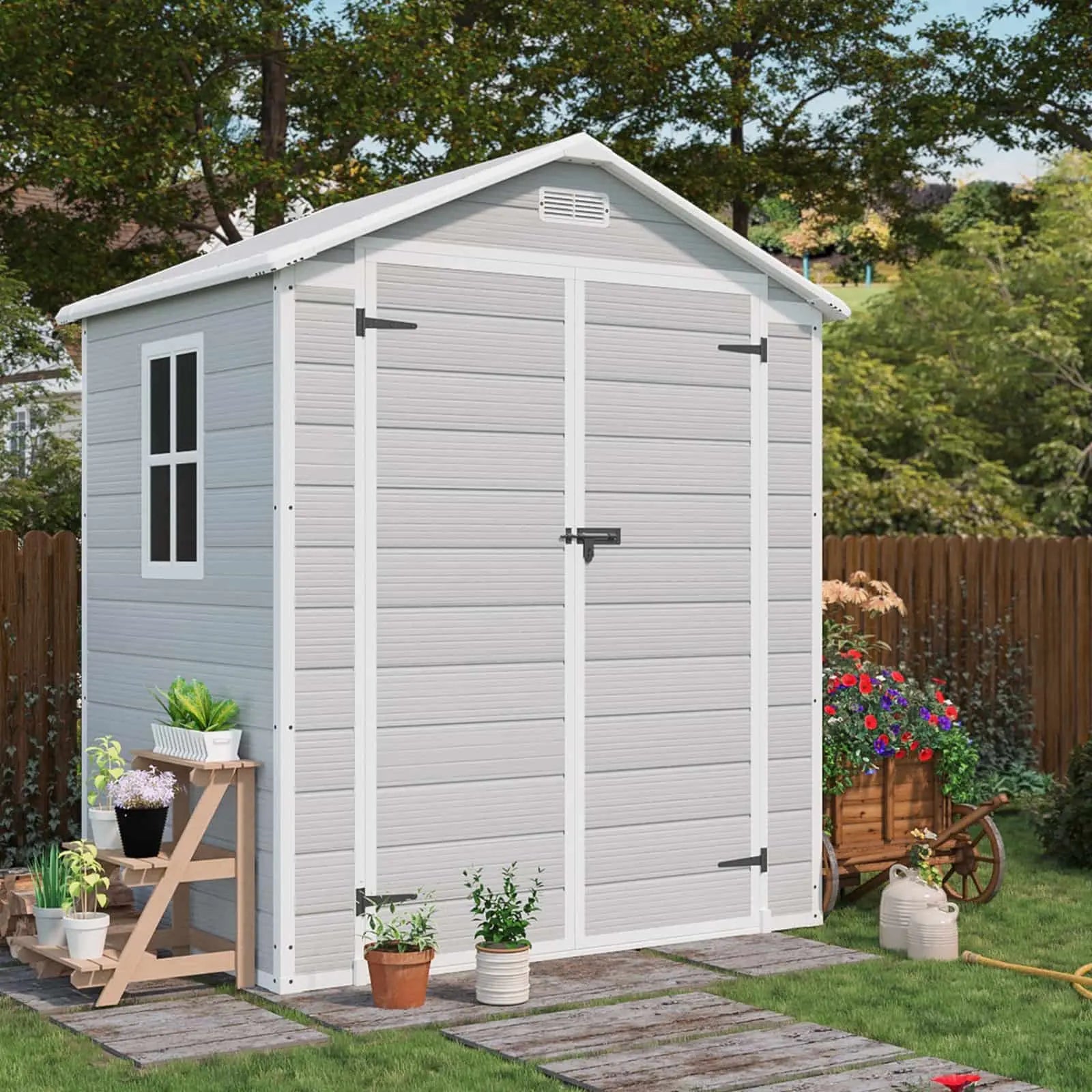 Patiowell 6x4 Plastic Storage Shed With Floor Patiowell 6x4 Plastic Storage Shed With Floor