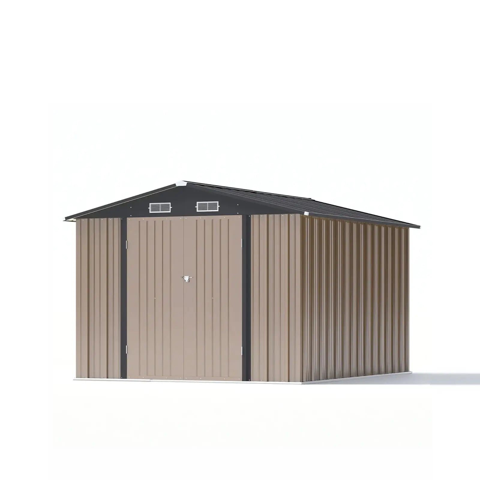 Patiowell 8x10 Metal Shed-1 
color:Khaki|floor:without floor