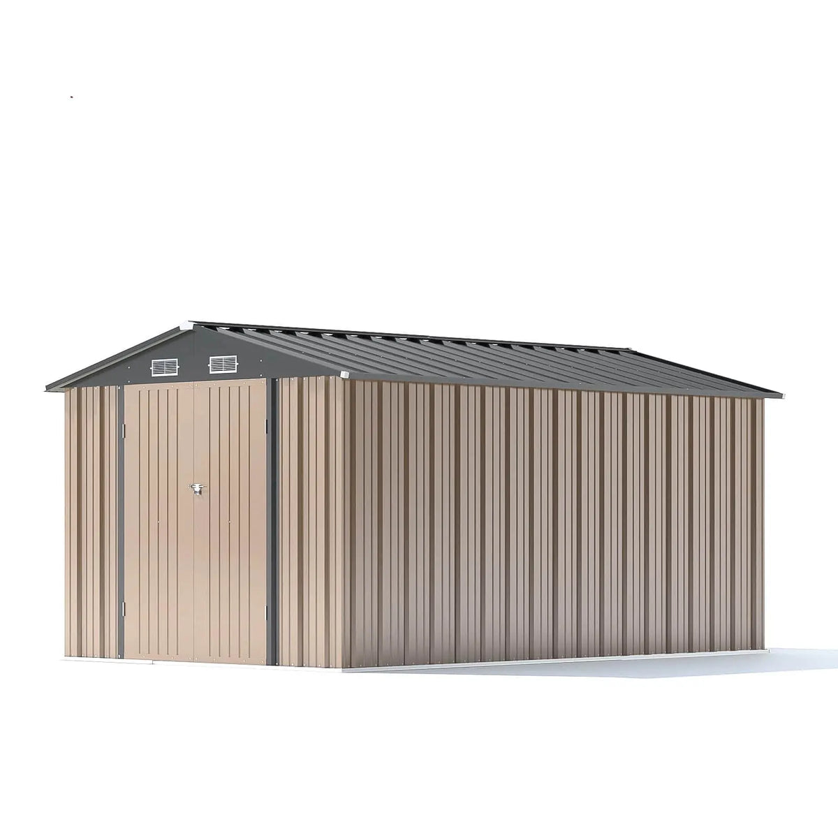 8x12 Metal Storage Shed (12x8 Shed), Brown | Patiowell