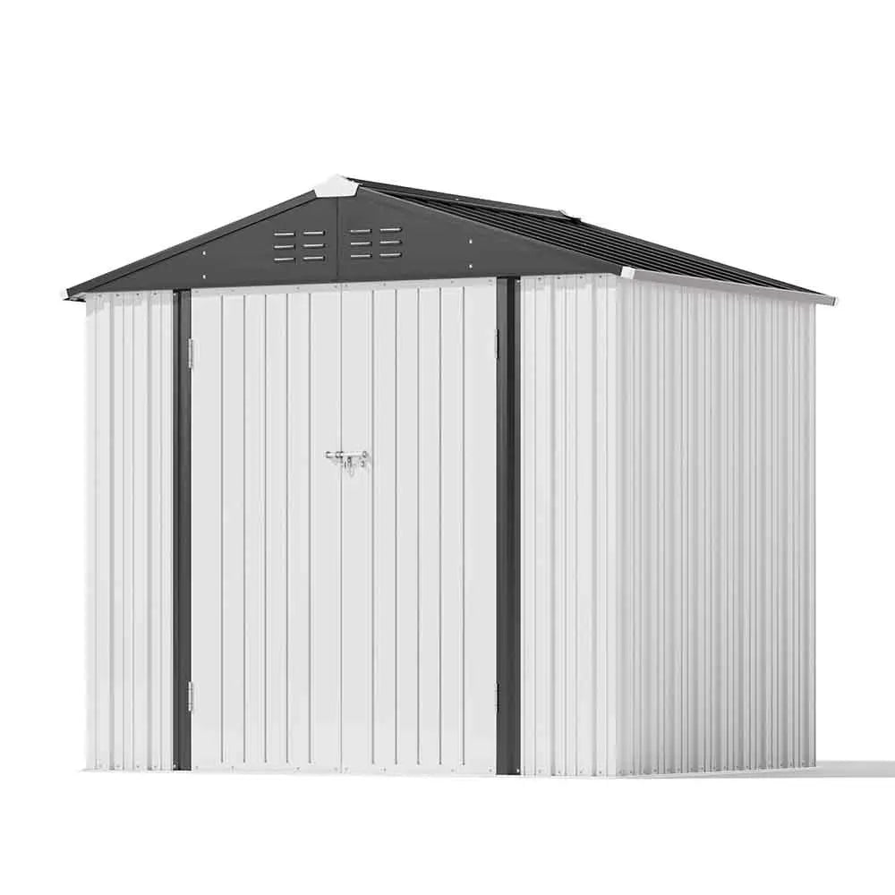 8x6 metal storage shed pure white