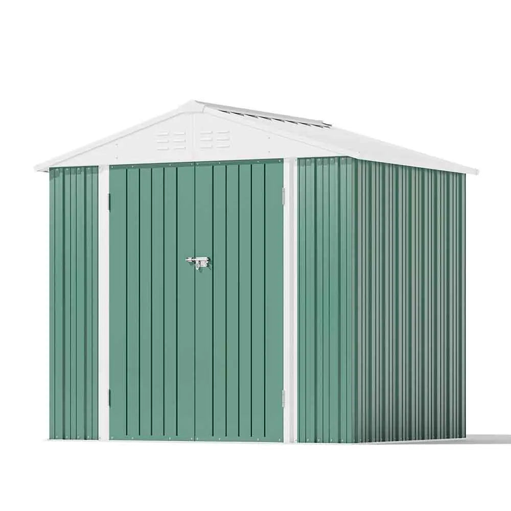 8x6 metal storage shed bottle green