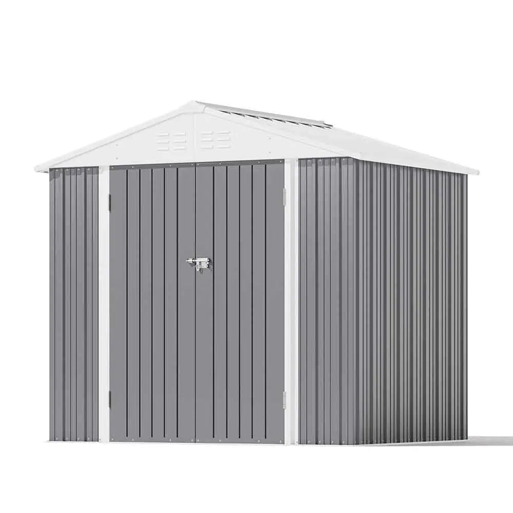 8x6 metal storage shed cool gray