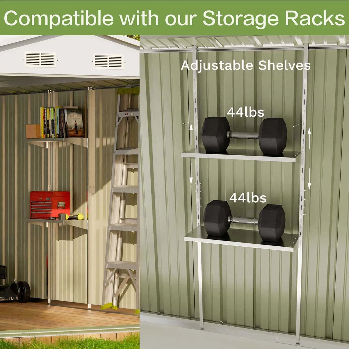12x8 Sample Rack 8x12 Metal Storage Shed (12x8 Shed)