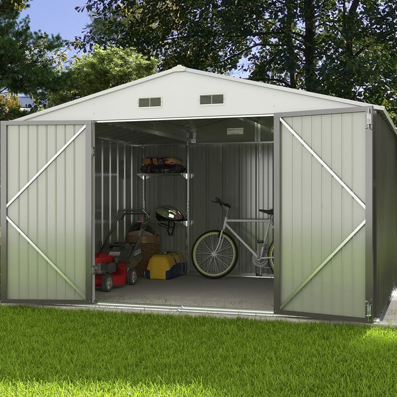 Patiowell Detachable Storage Rack in Metal Shed-3