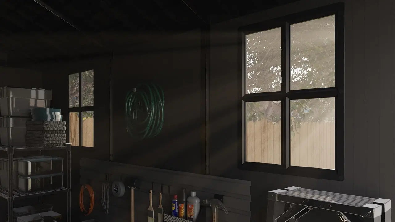 4x8 plastic storage shed with 2 windows design