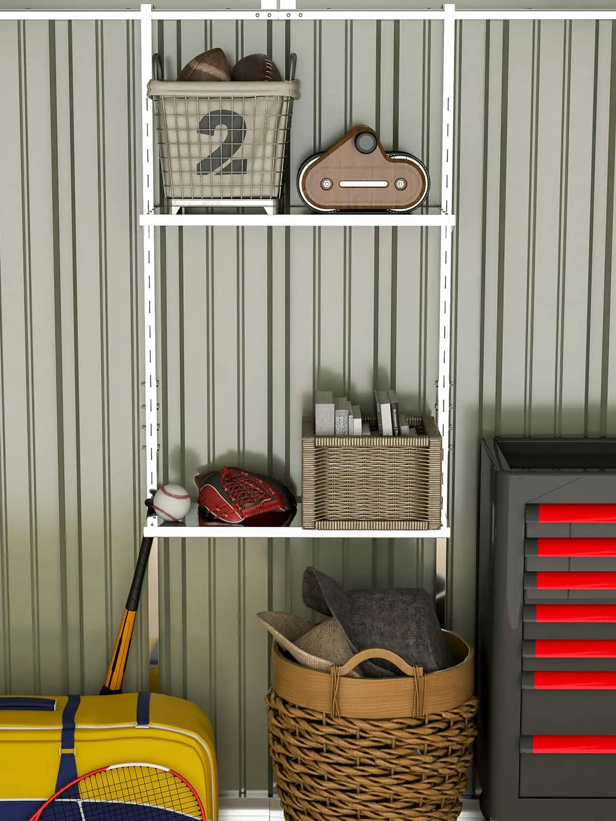 metal shed accessories using inside metal storage shed
