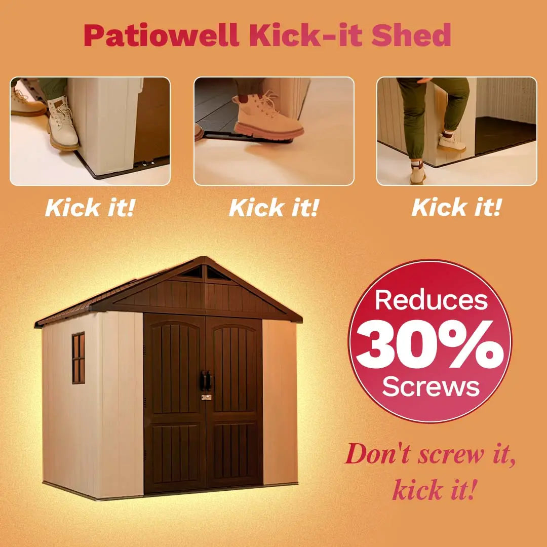 Patiowell Kick-it 8x6 Plastic Shed Pro