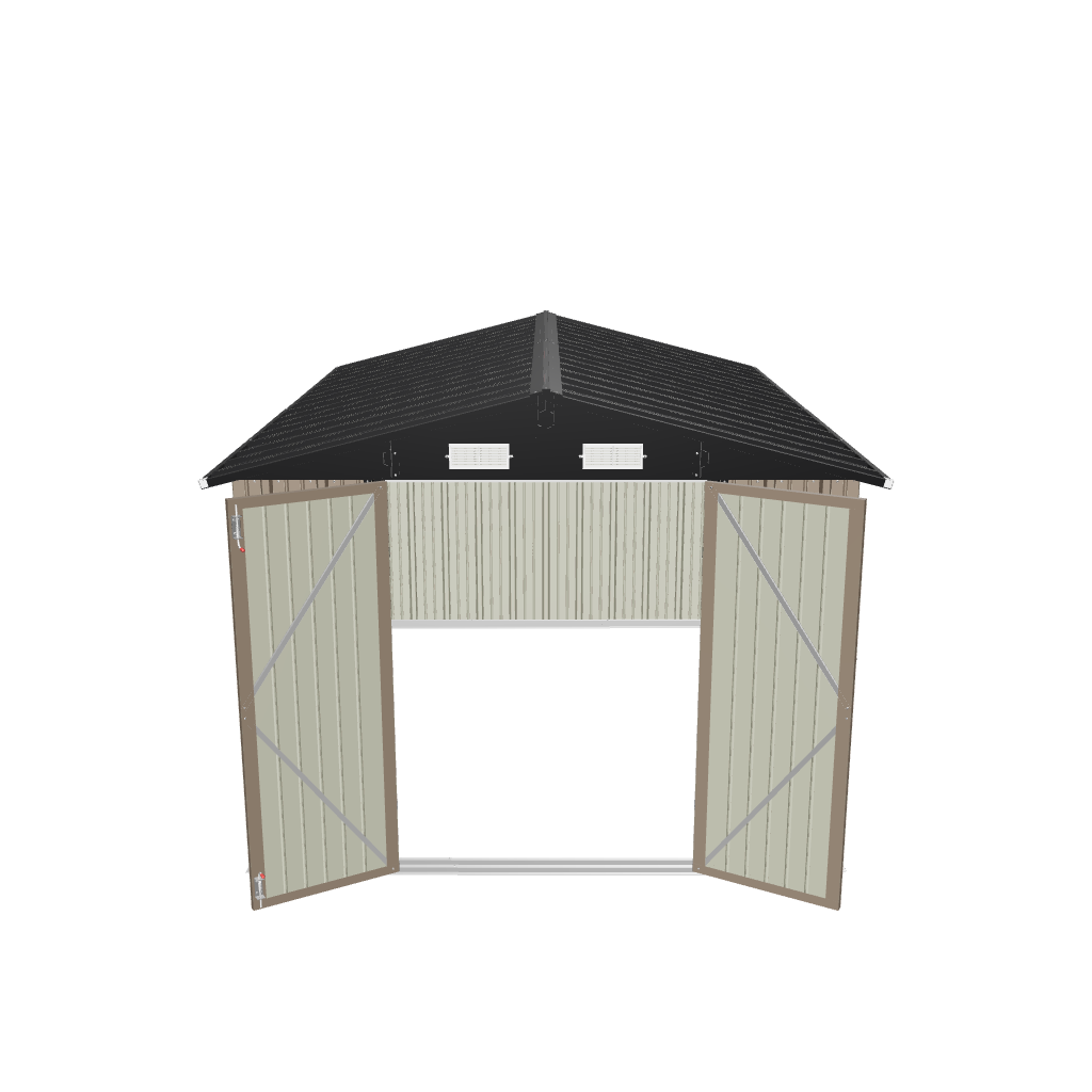 patiowell 8x10 metal storage shed 
 color:Khaki,cool gray|floor:with floor,without floor