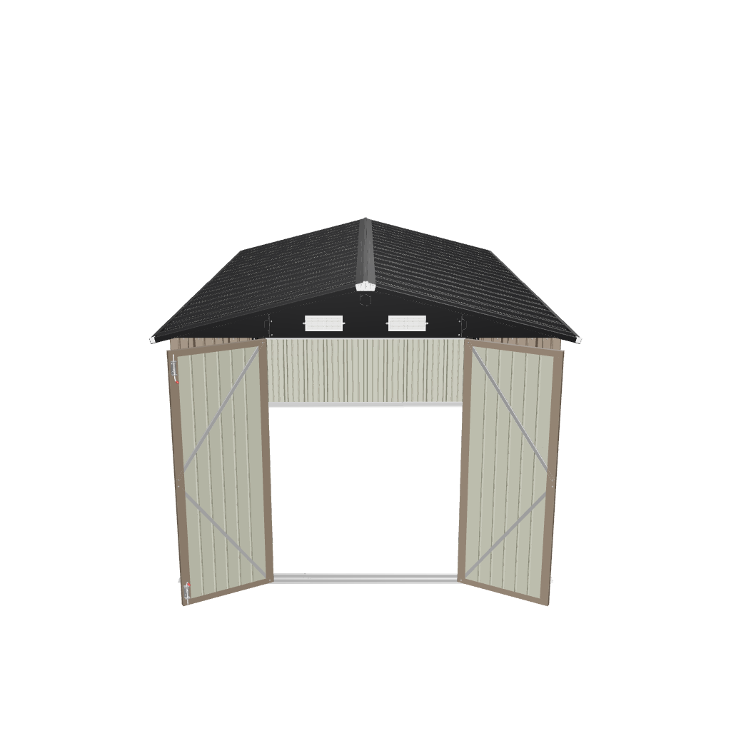 patiowell 8x12 metal storage shed
color:Khaki,cool gray
