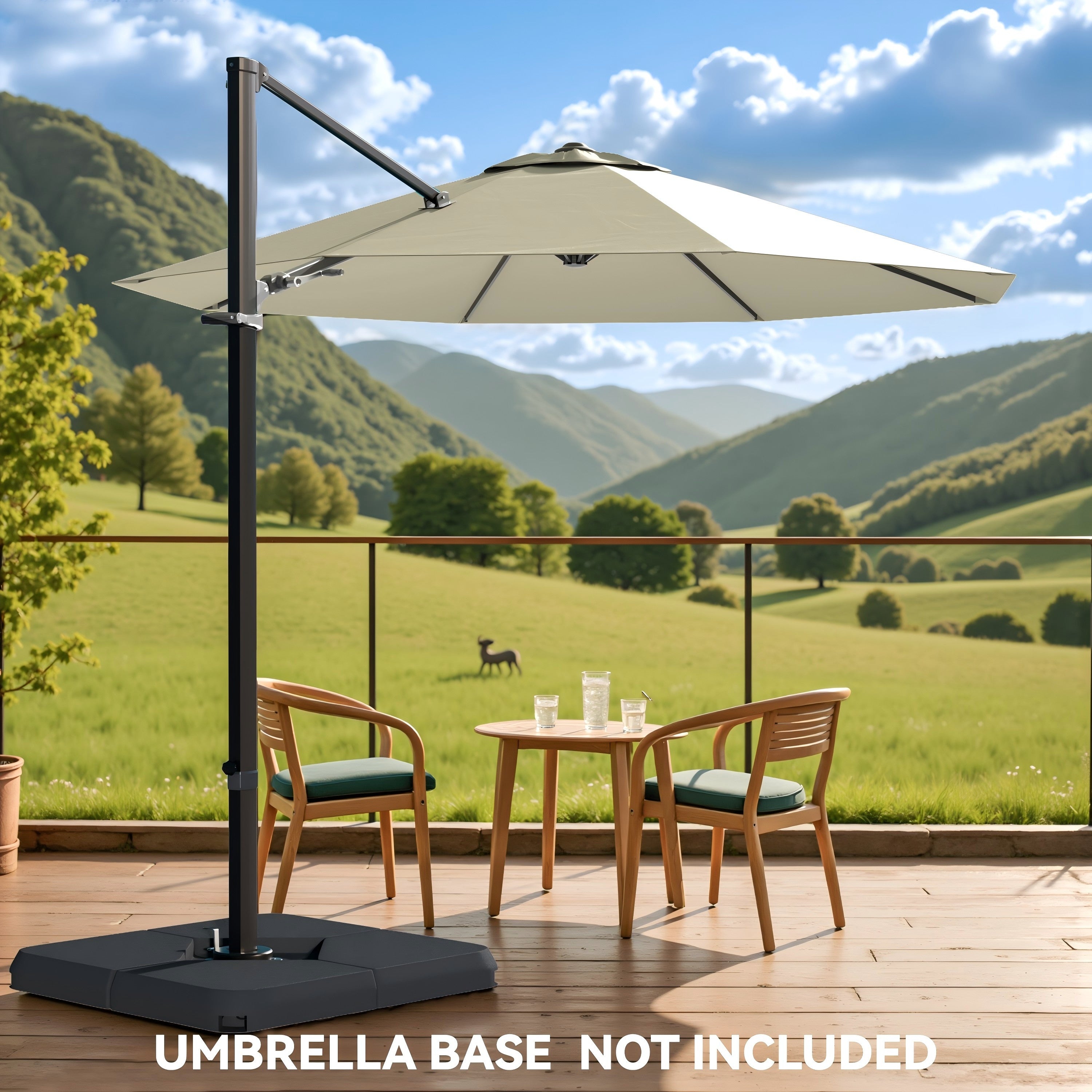 Patiowell 10 ft cantilever umbrella without base beige