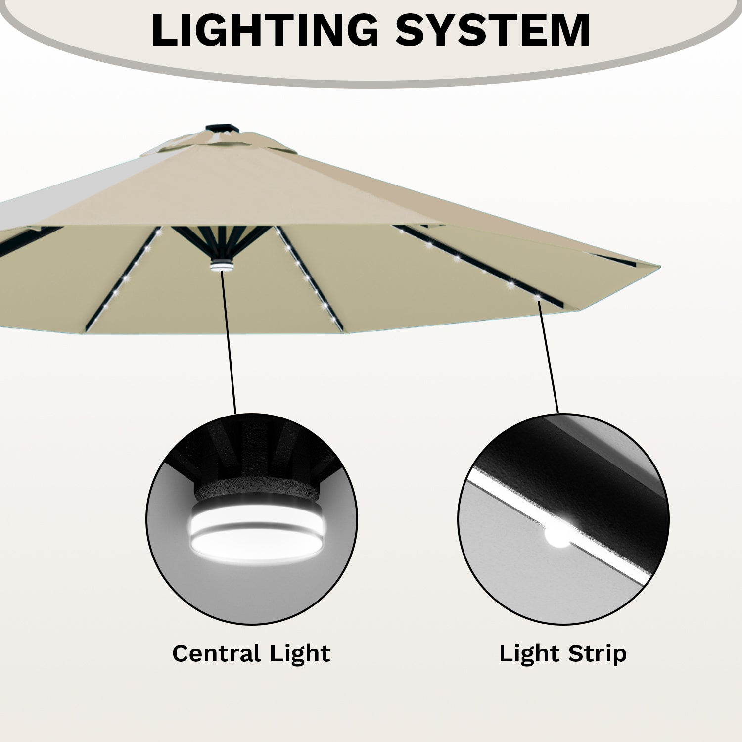 Patiowell 10 ft cantilever umbrella with light beige