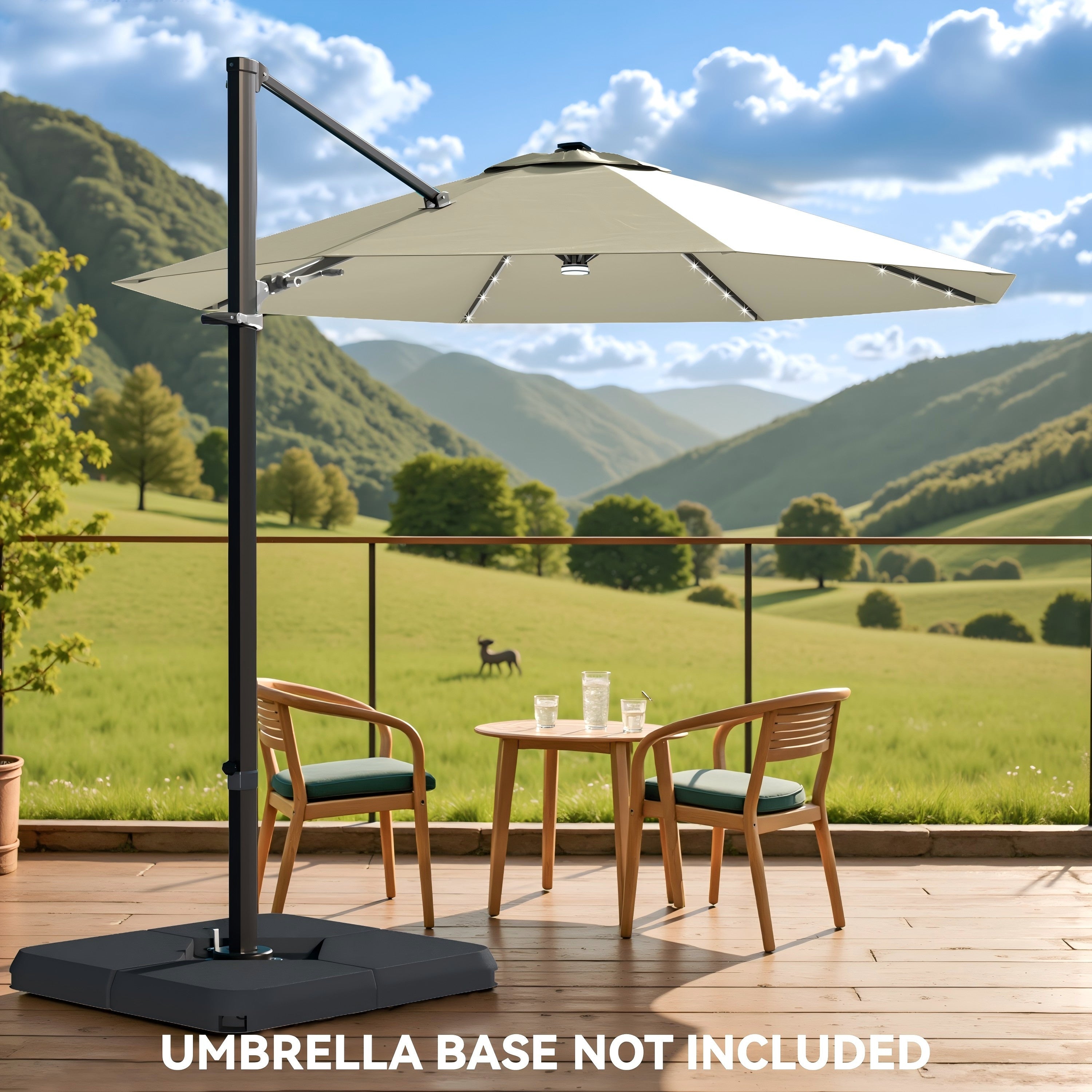 Patiowell 10 ft cantilever umbrella with light beige