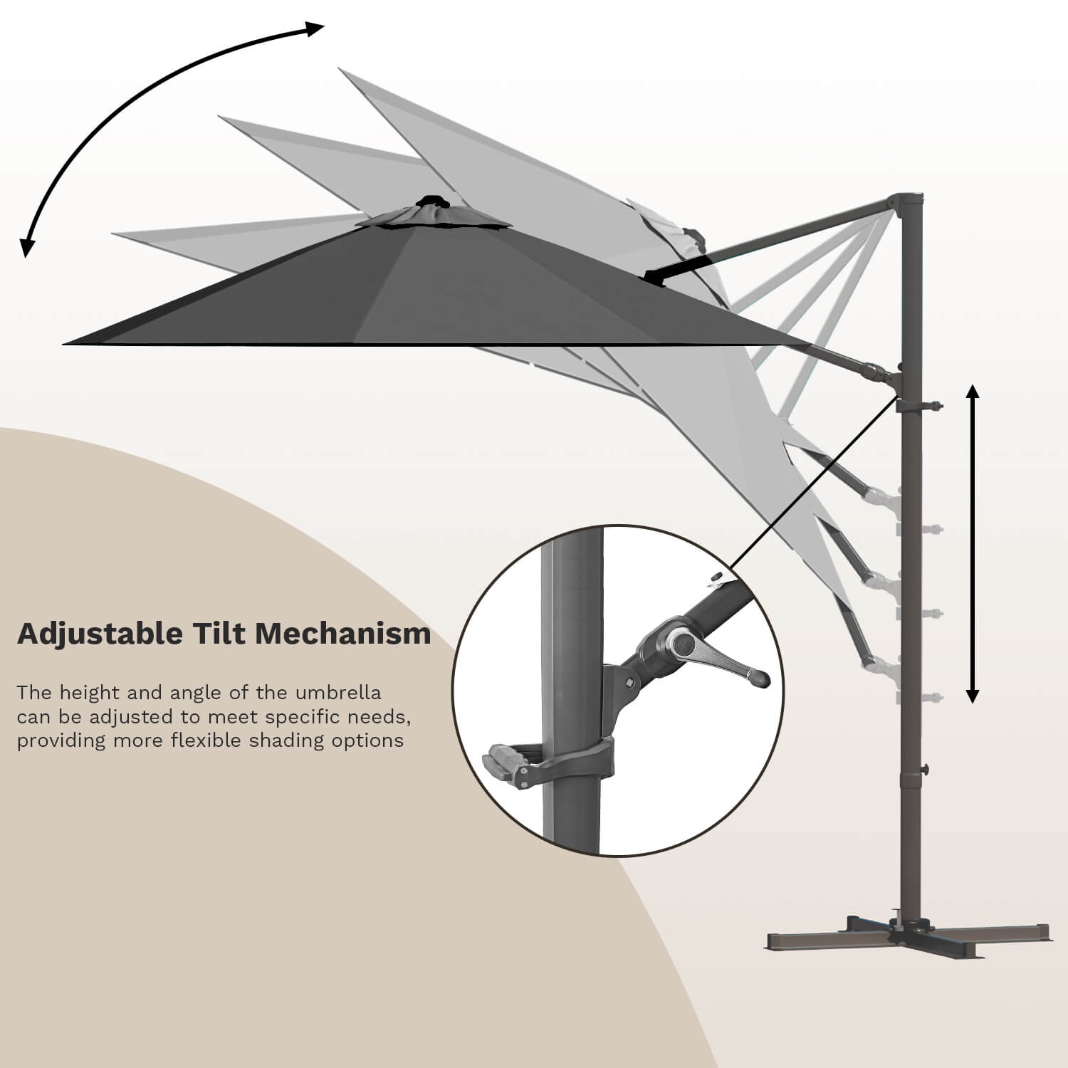 Patiowell 10 ft cantilever umbrella black