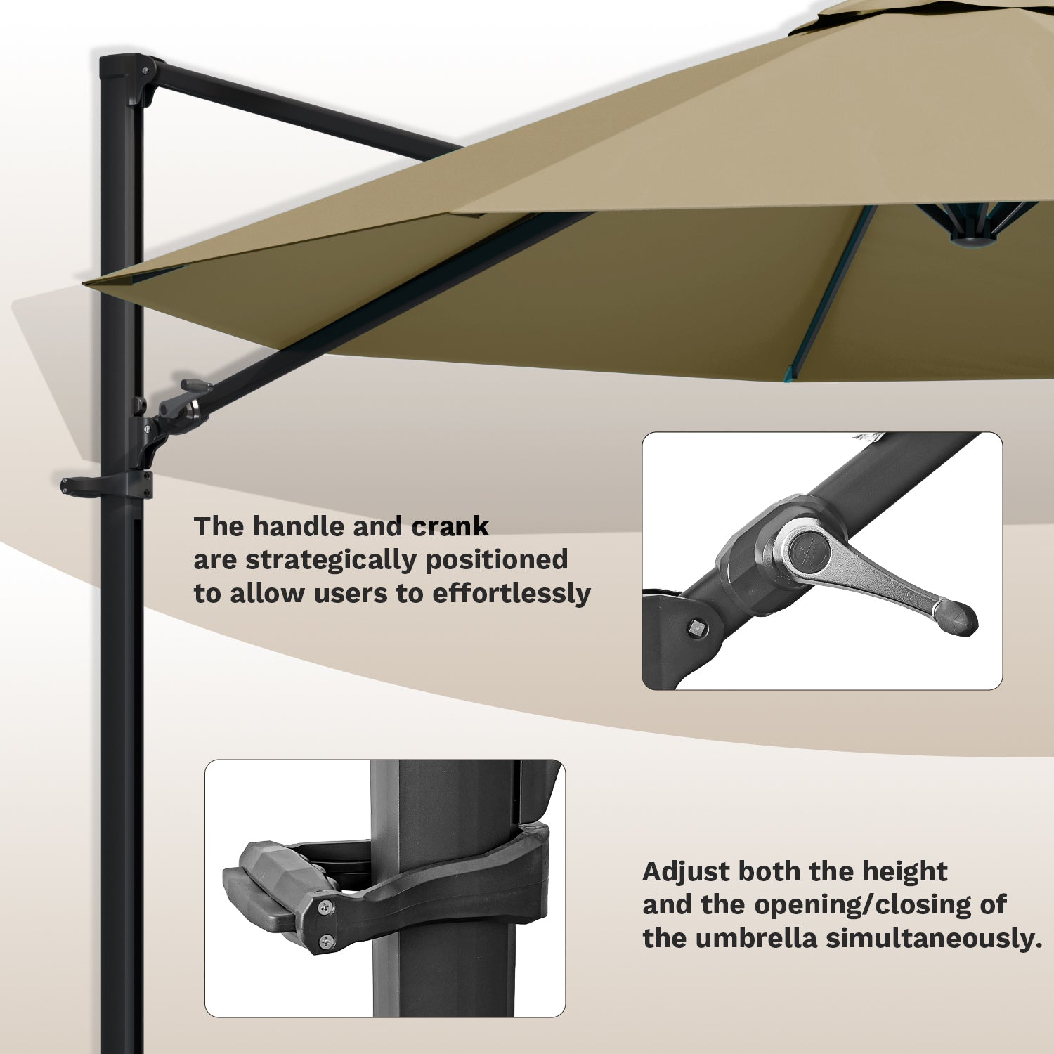 Patiowell 10 ft cantilever umbrella without base brown