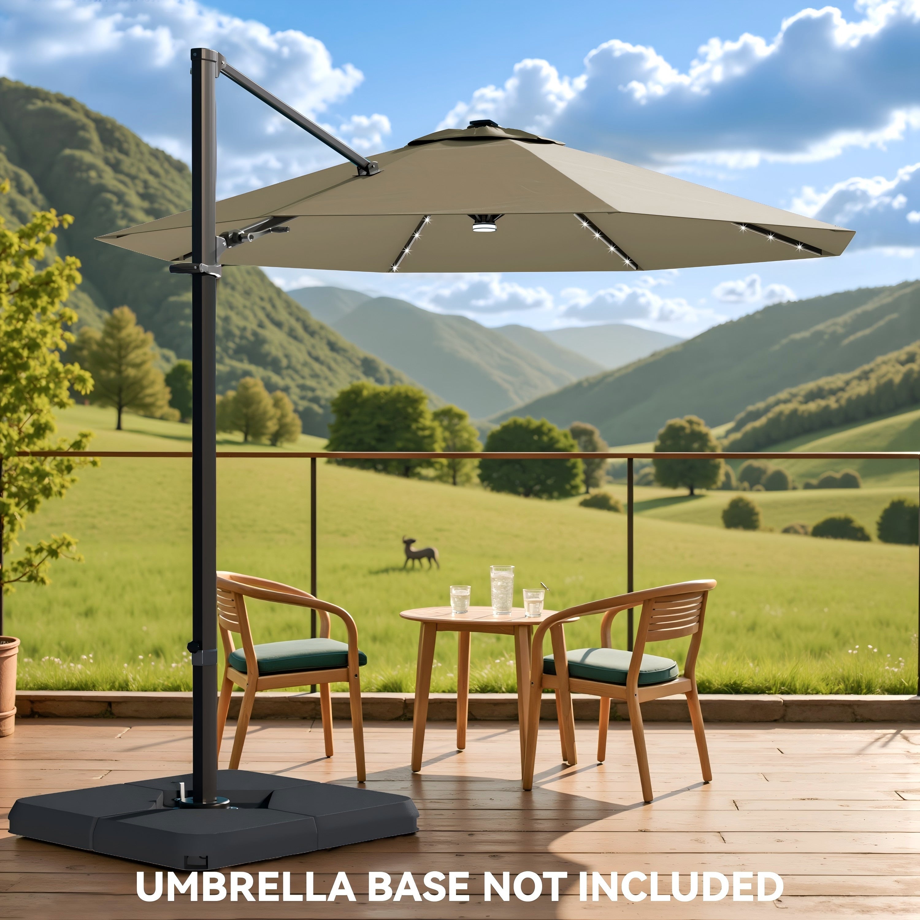 Patiowell 10 ft cantilever umbrella with light brown
