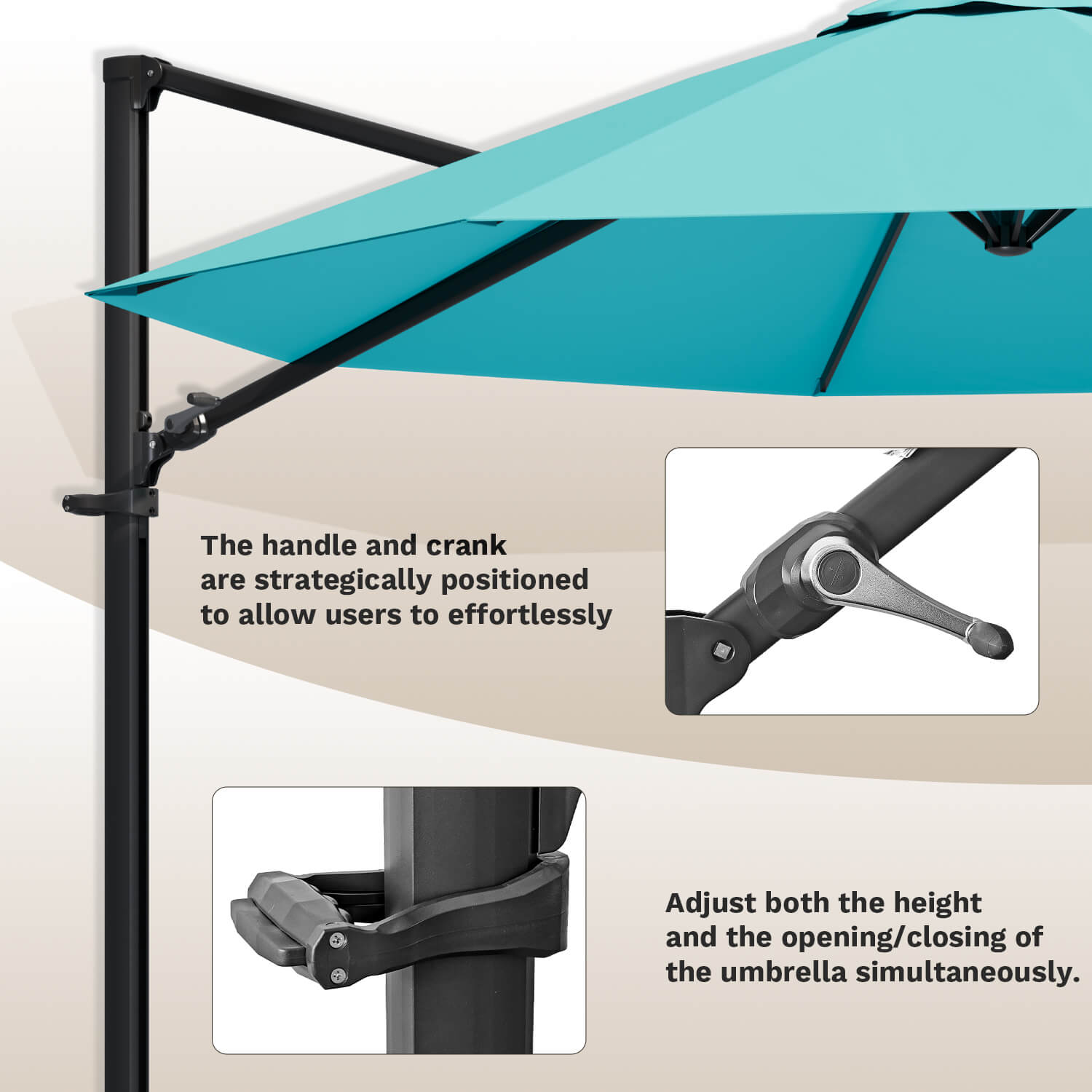 Patiowell 10 ft cantilever umbrella light blue