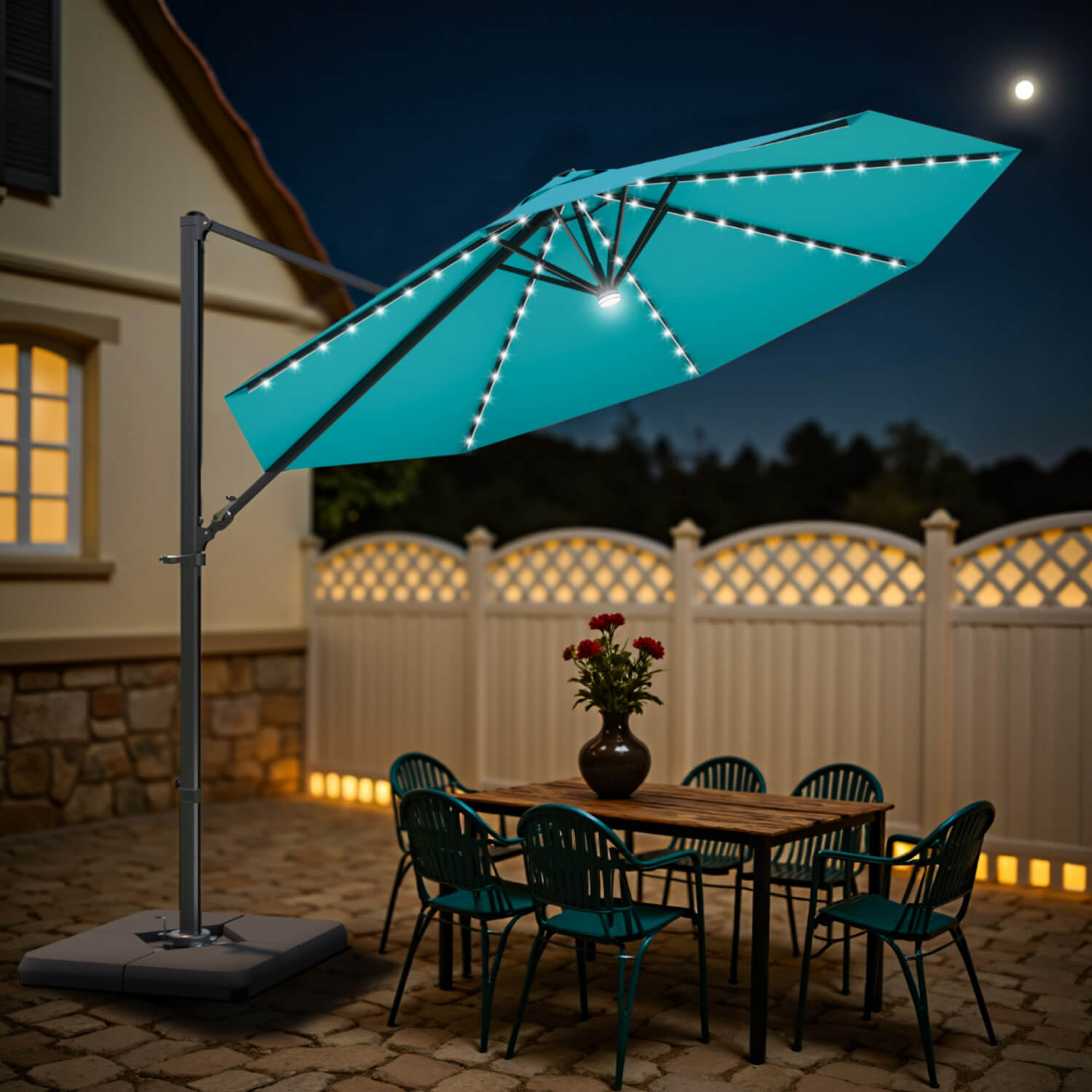 bright blue patio umbrella 9ft Market 8 Rib Replacement Canopy Royal this market umbrella is designed to be lightweight yet sturdy 10ft Cantilever Umbrella with Solar