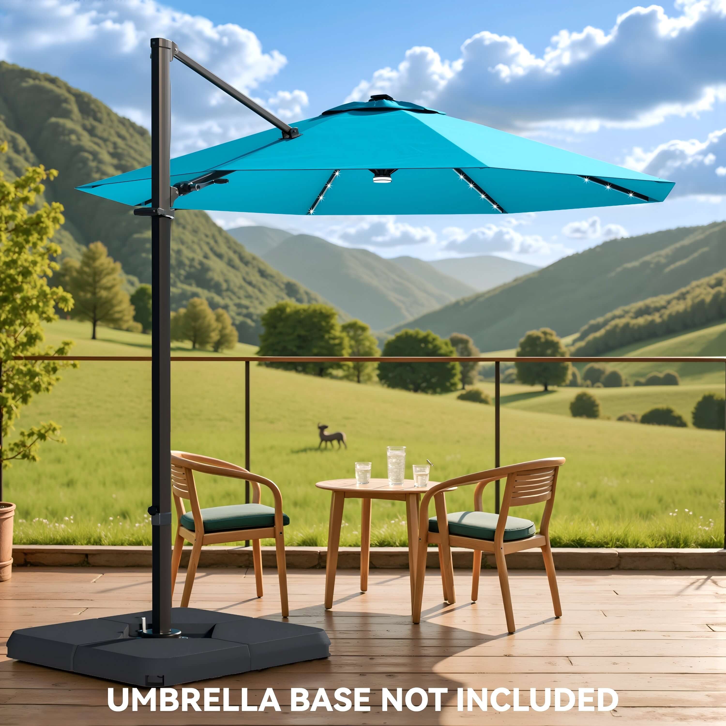 Patiowell 10 ft cantilever umbrella with light blue