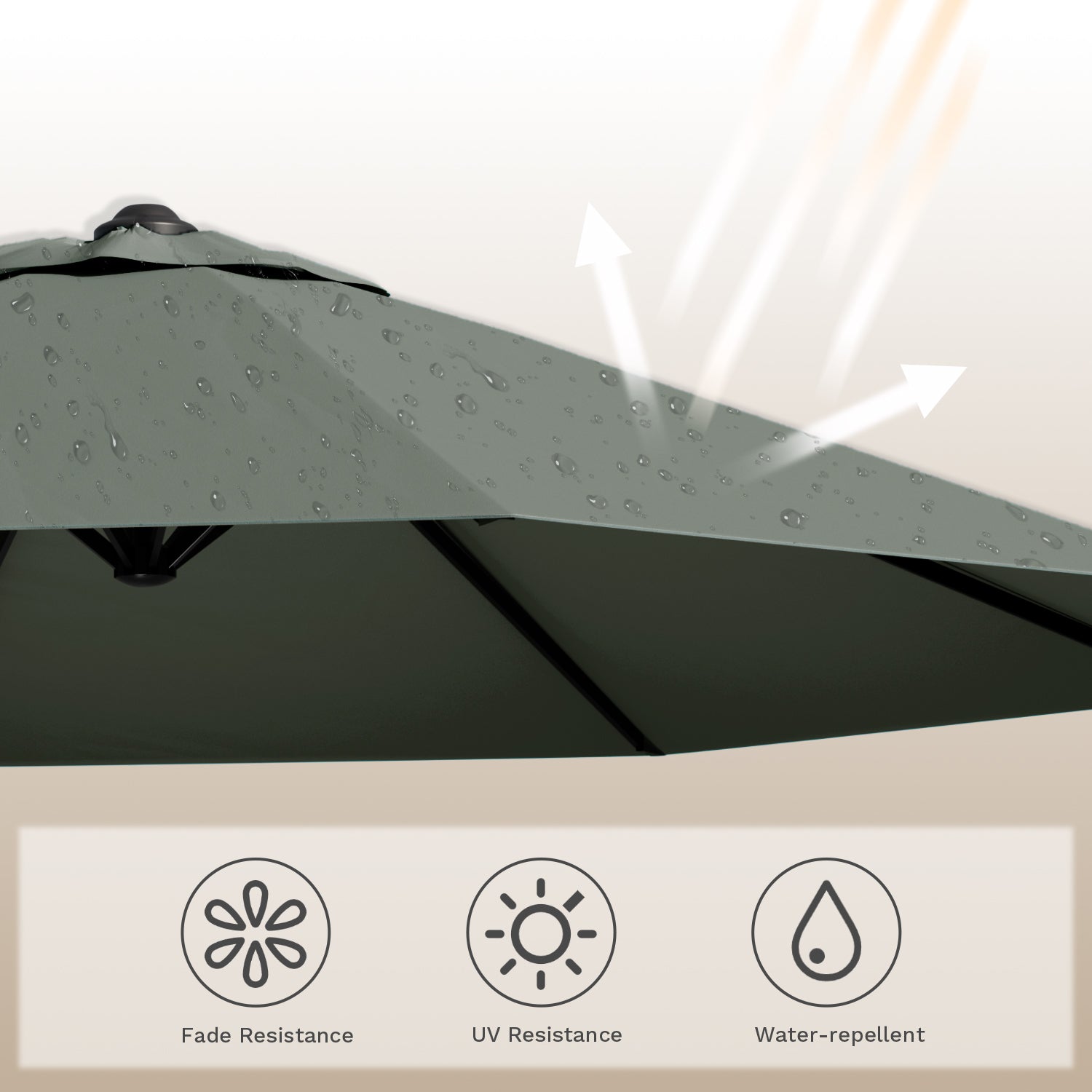 Patiowell 10 ft cantilever umbrella without base light gray