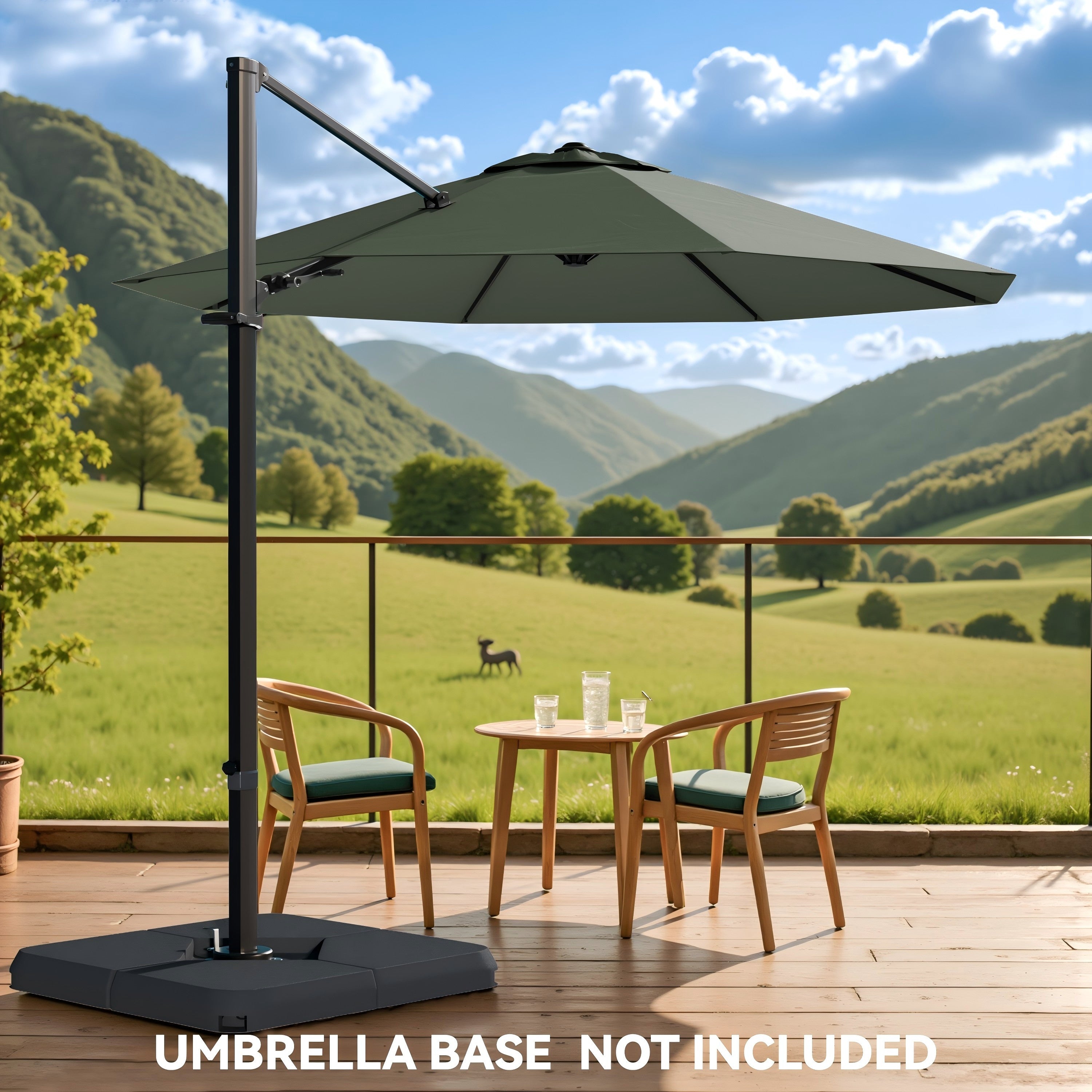 Patiowell 10 ft cantilever umbrella without base light gray