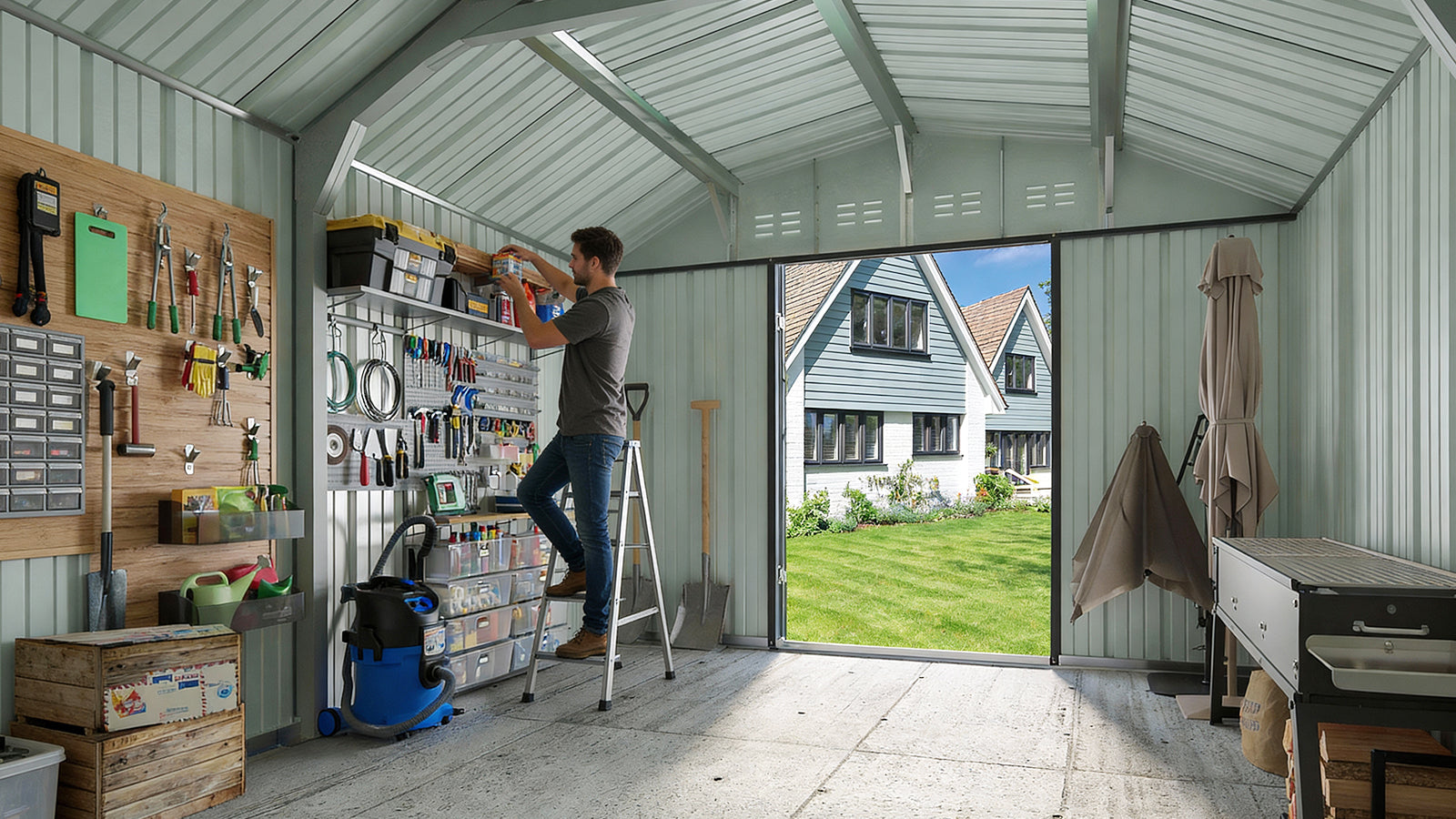 Patiowell 10x12 metal shed with barn style