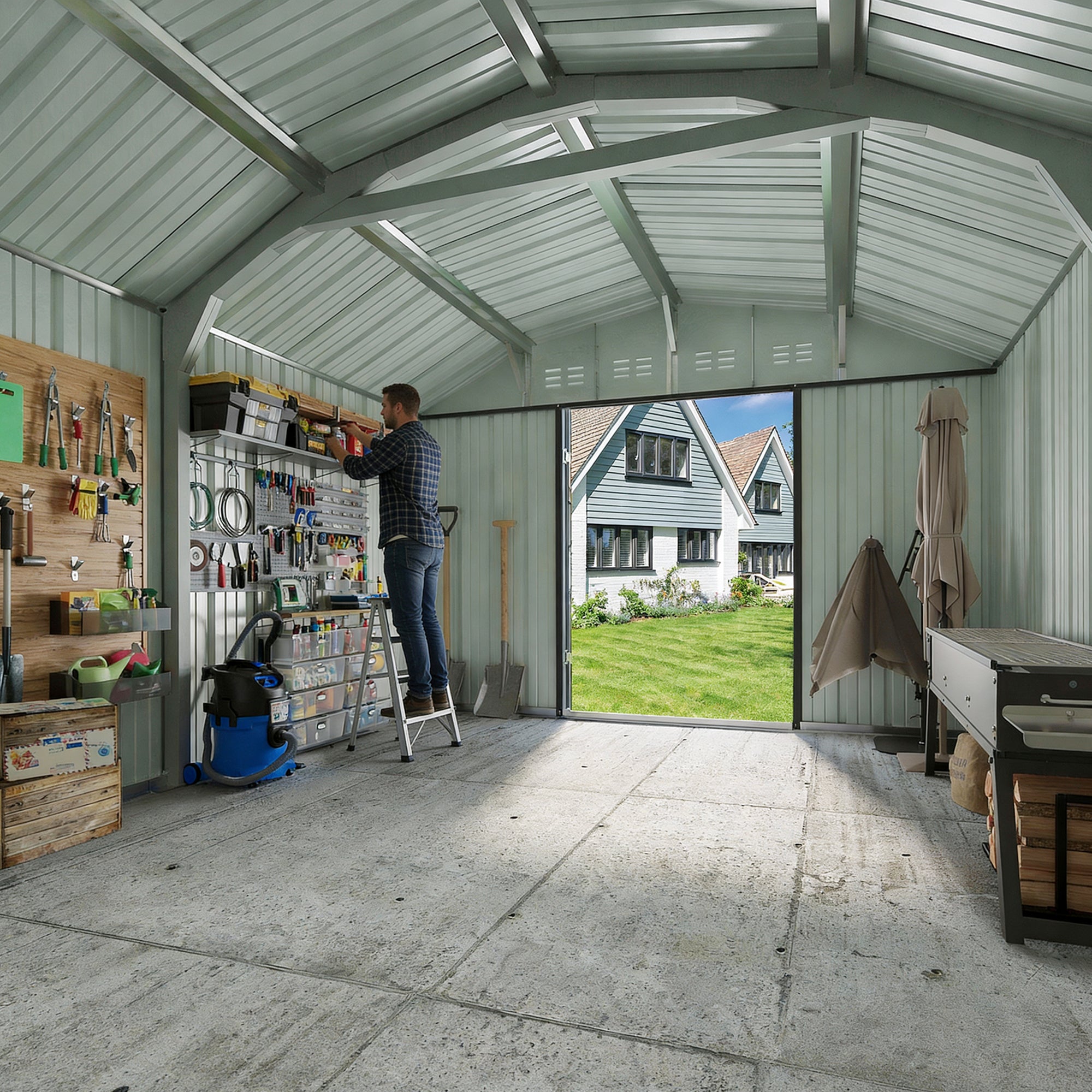 Patiowell 10x12 metal shed with barn style