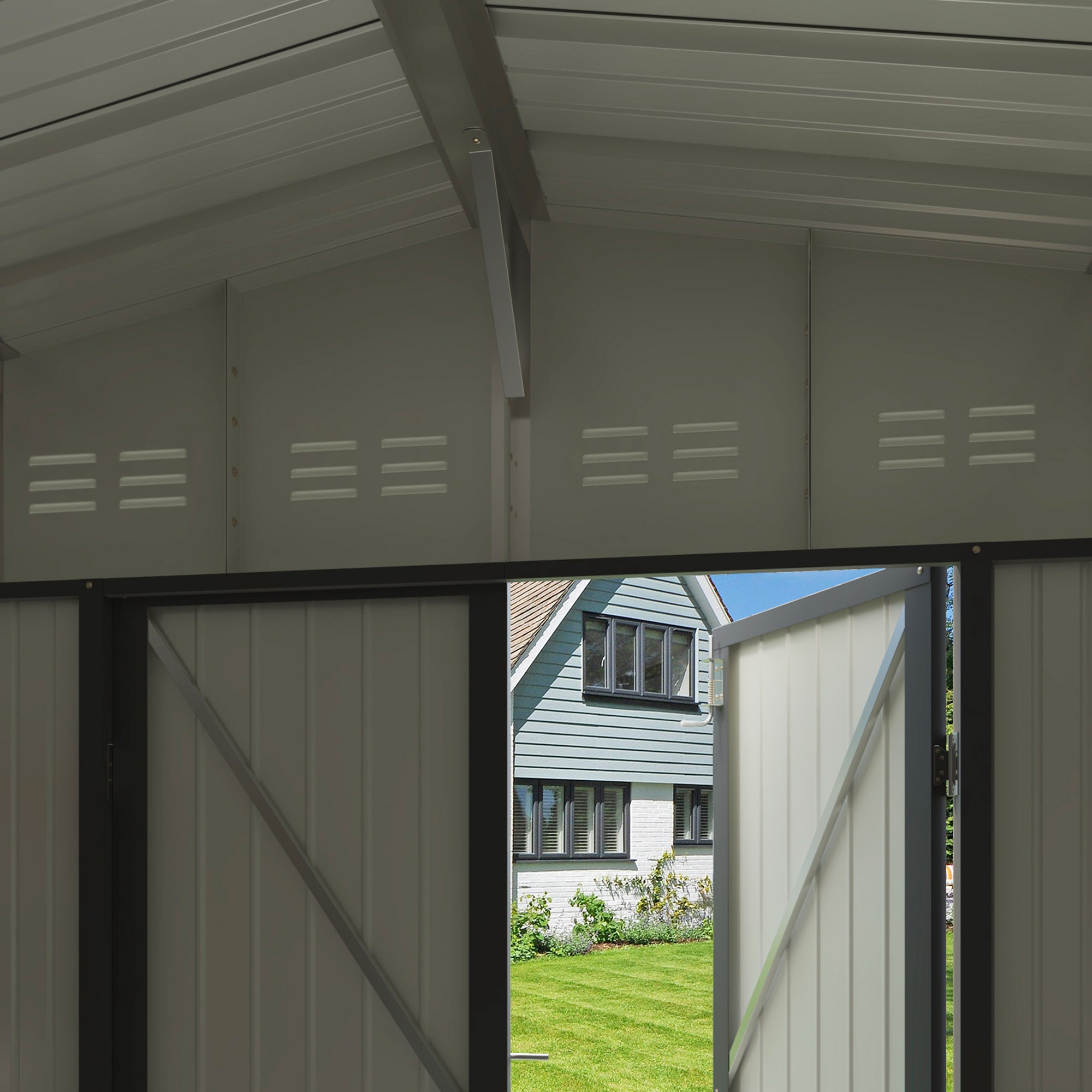 Patiowell 10x12 metal shed with barn style