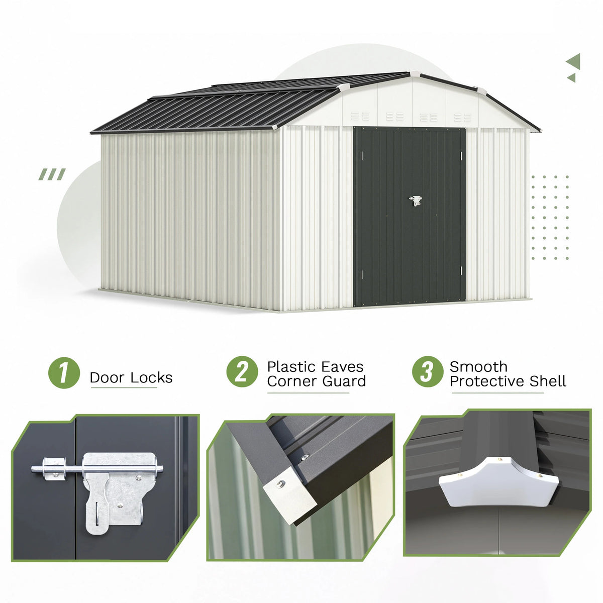 Patiowell 10x12 metal shed with barn style