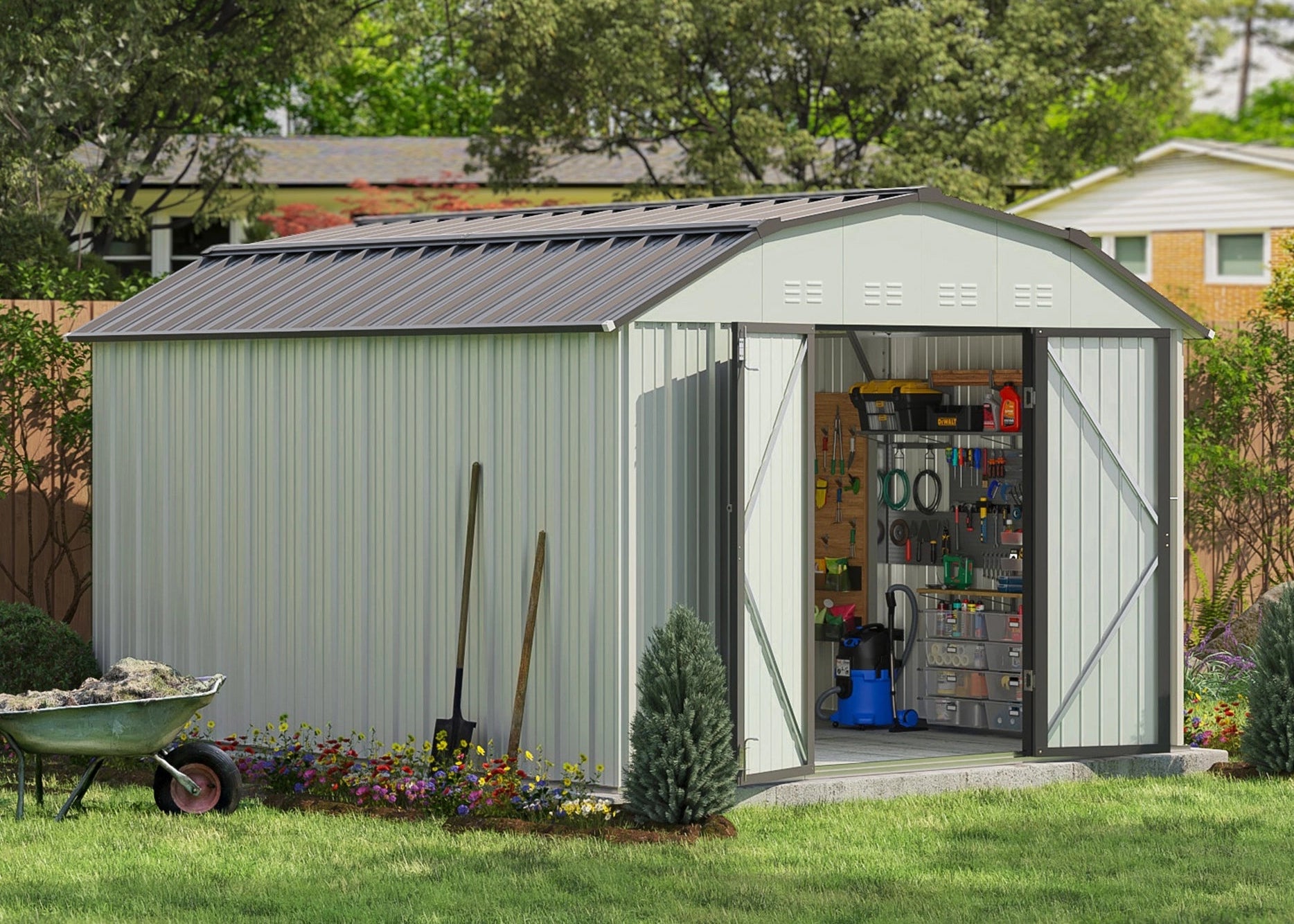 Patiowell 10x12 barn style metal shed