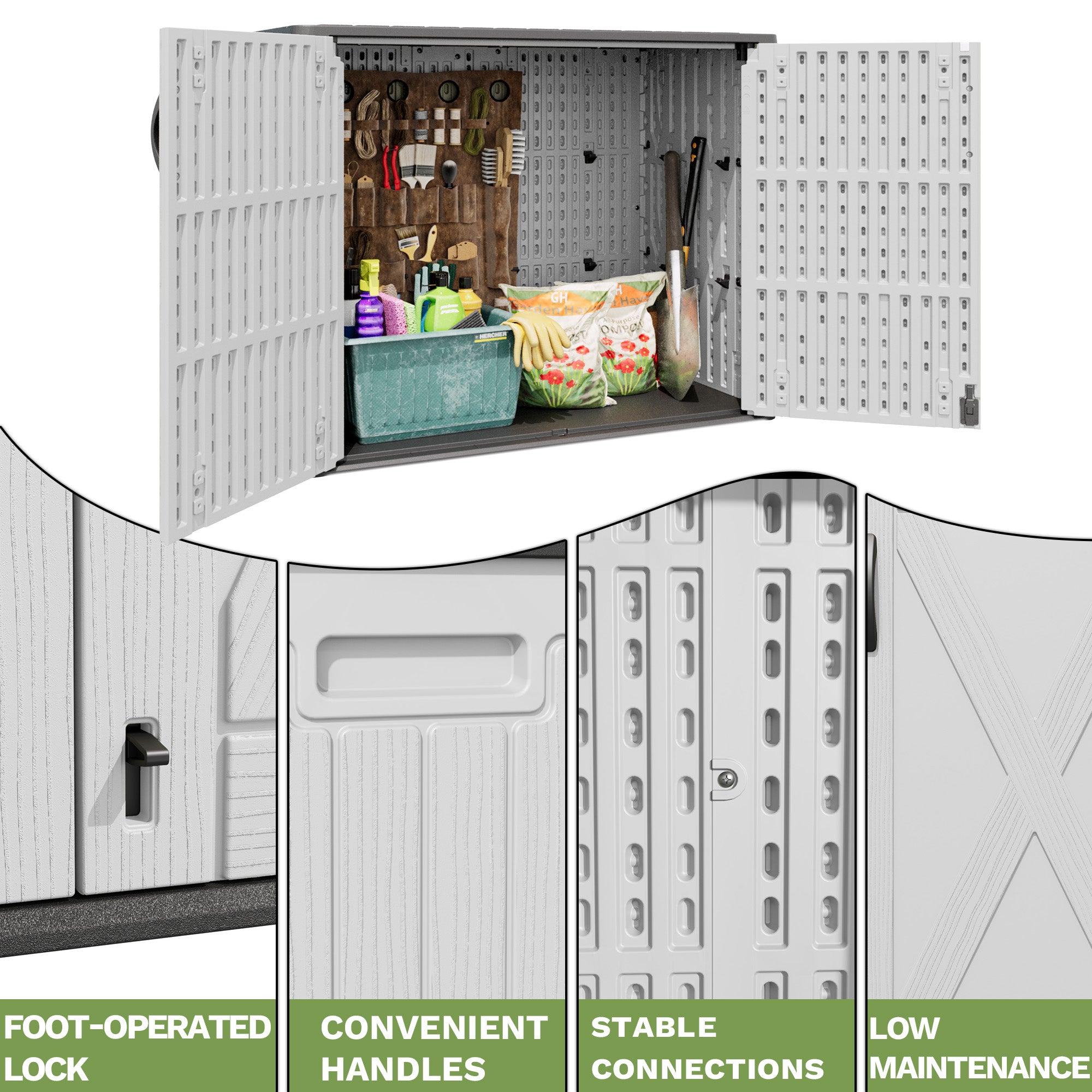Patiowell 25 cu ft plastic cabinet white