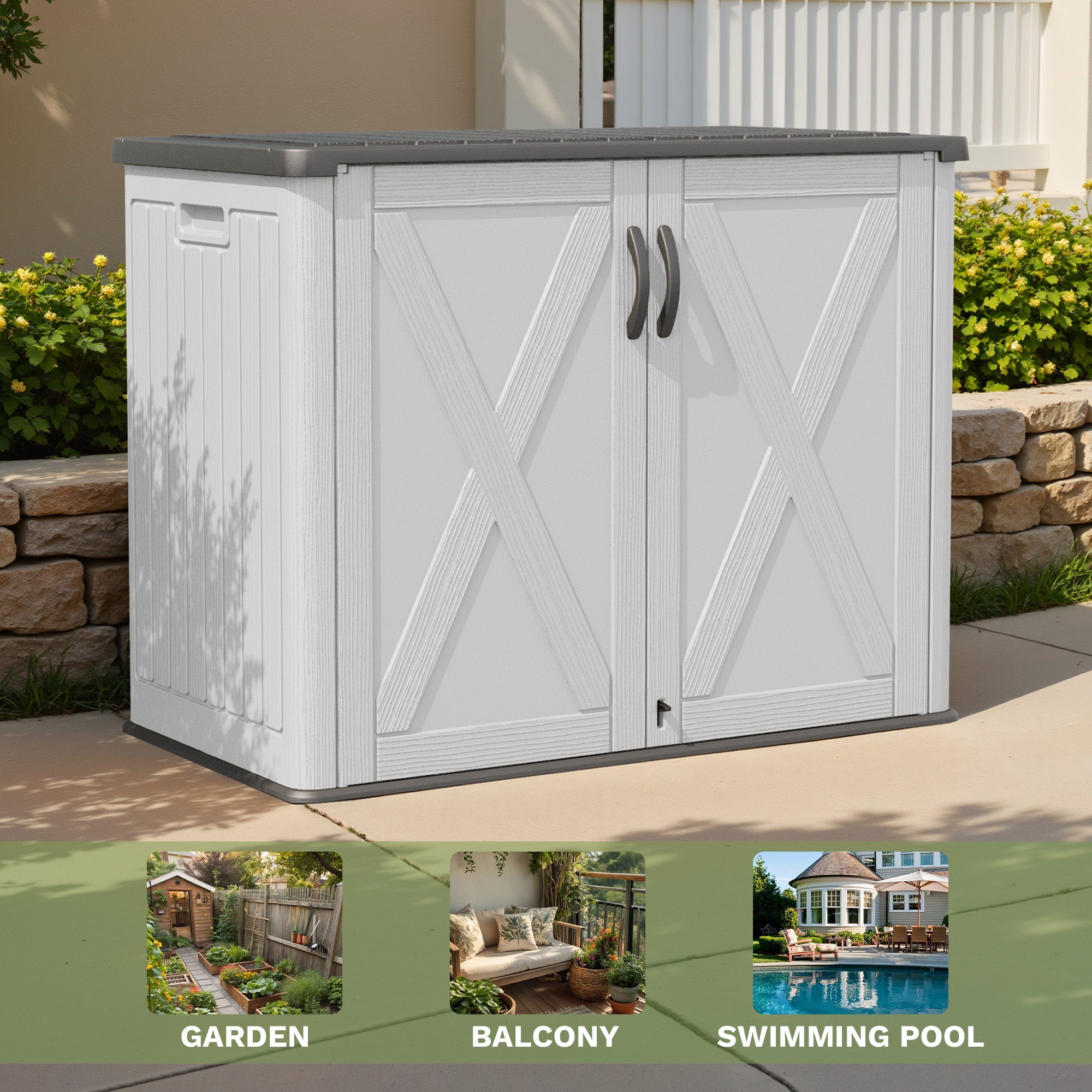 Patiowell 25 cu ft plastic cabinet white
