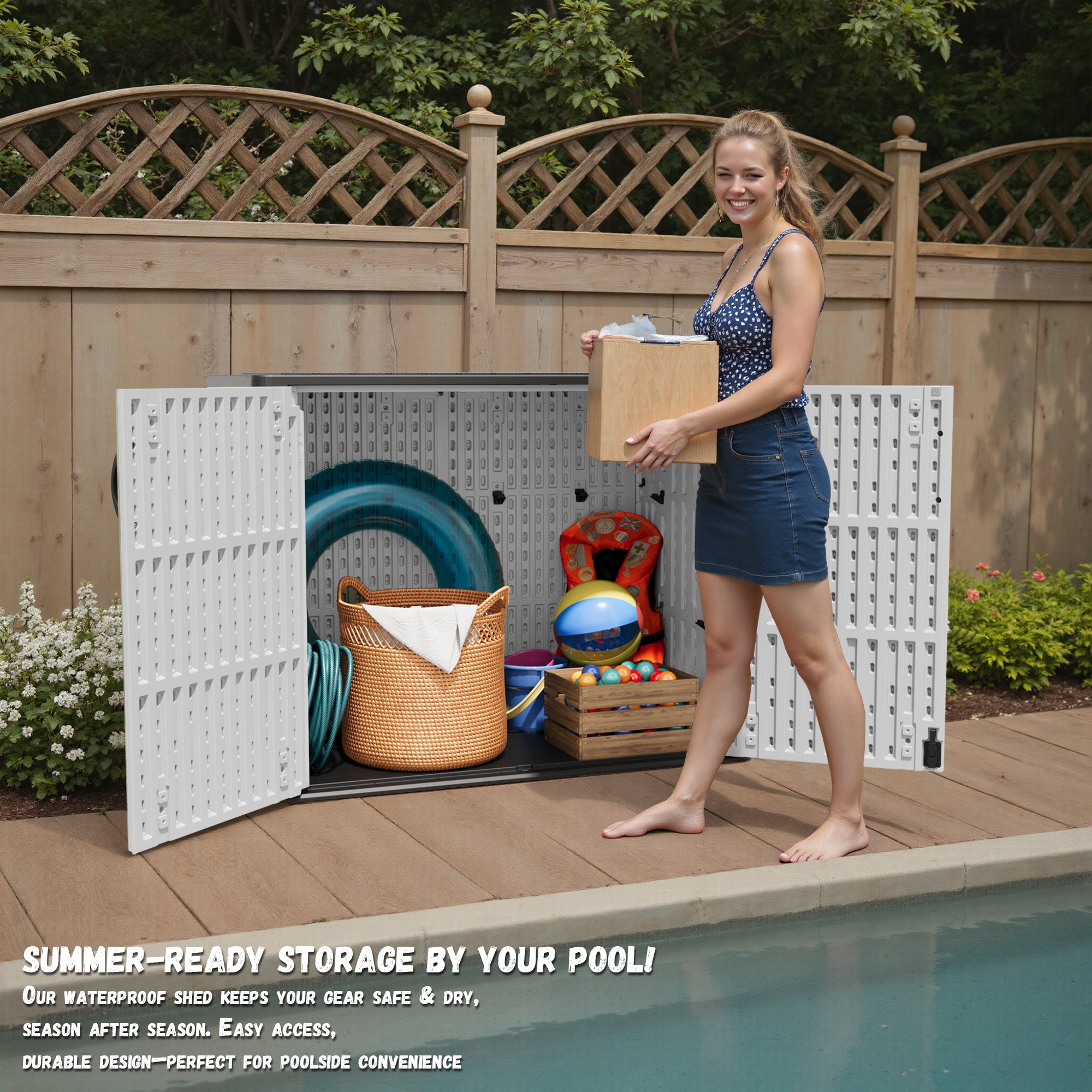 Patiowell 25 cu ft plastic cabinet white