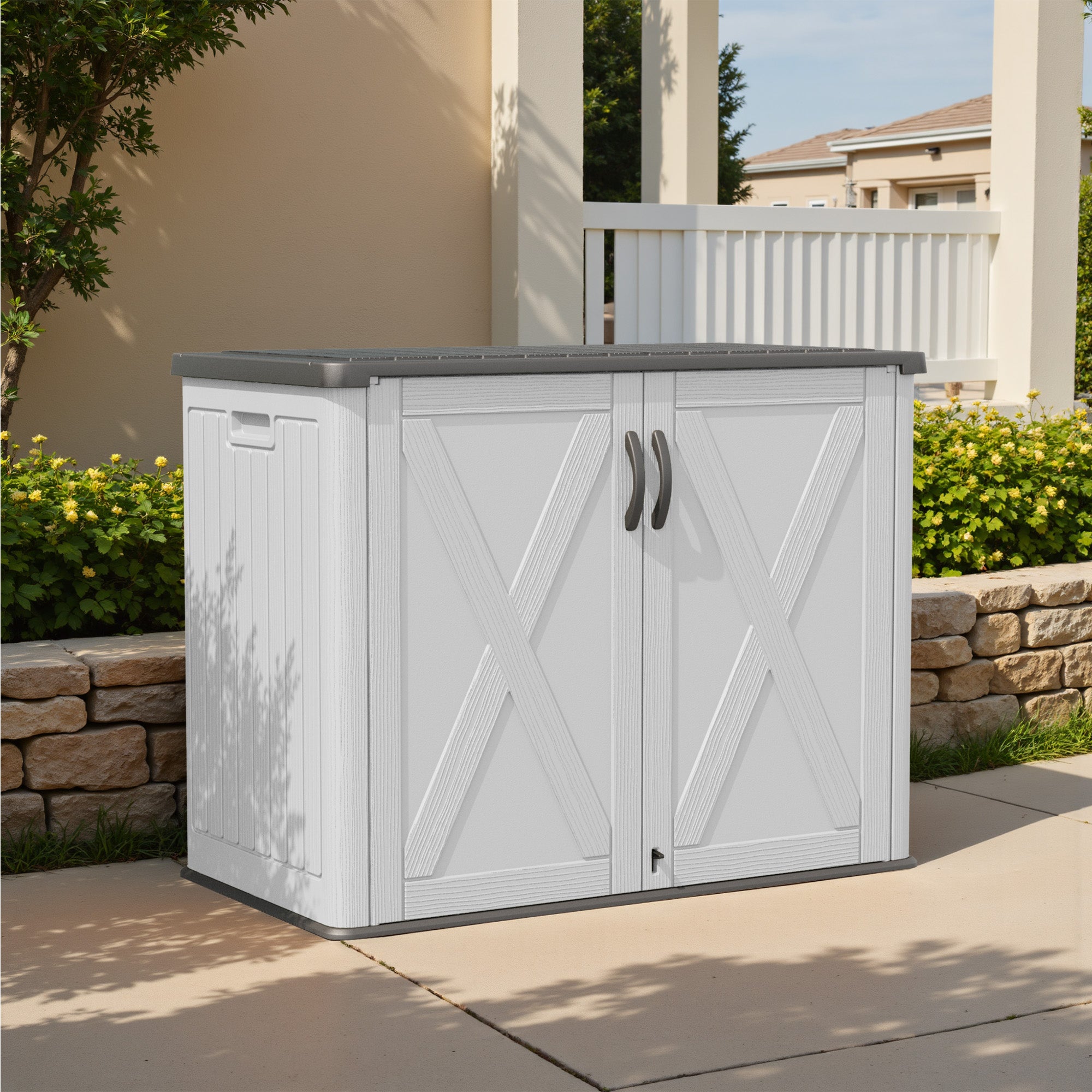 Patiowell 25 cu ft plastic cabinet white
