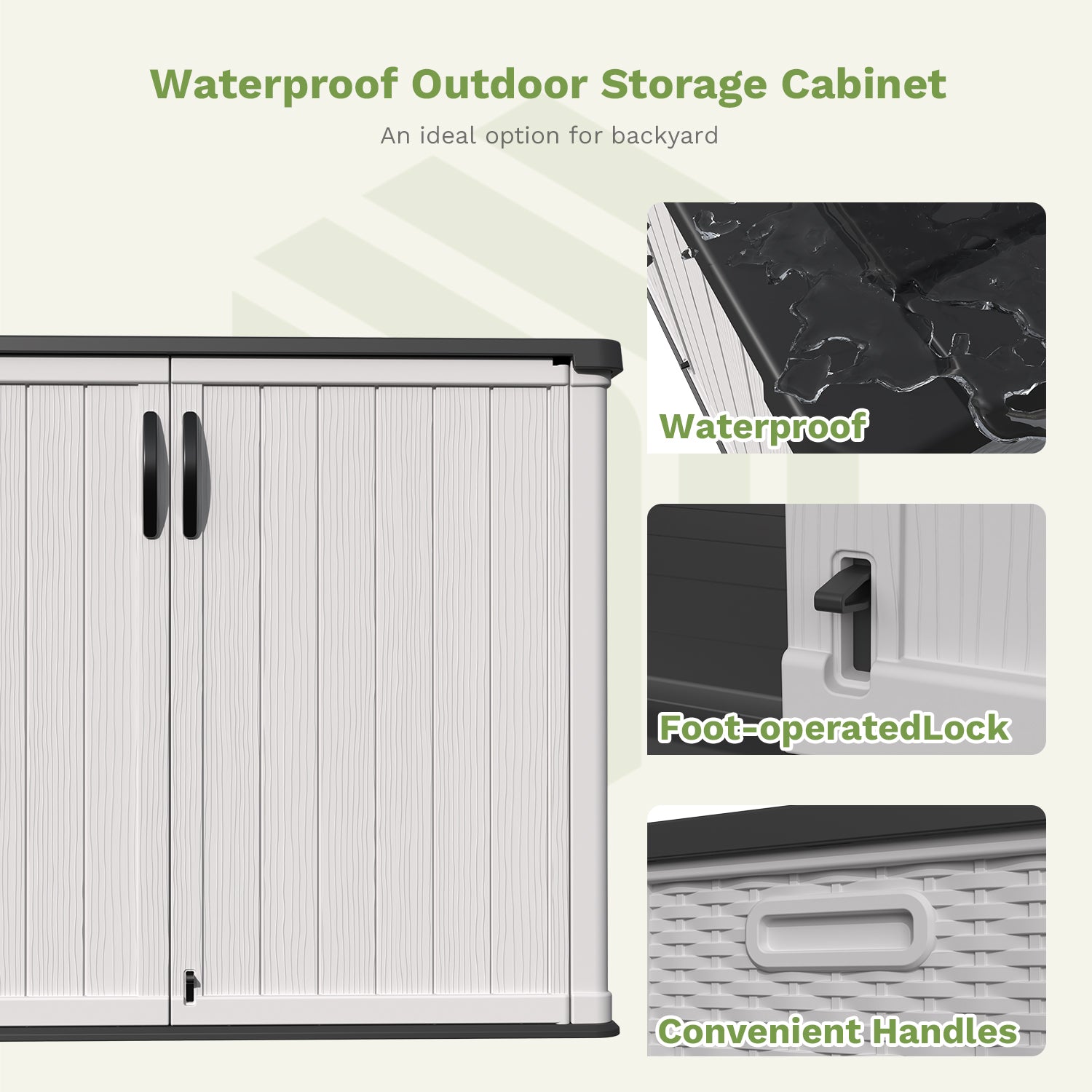 Patiowell 26 cu ft plastic cabinet white