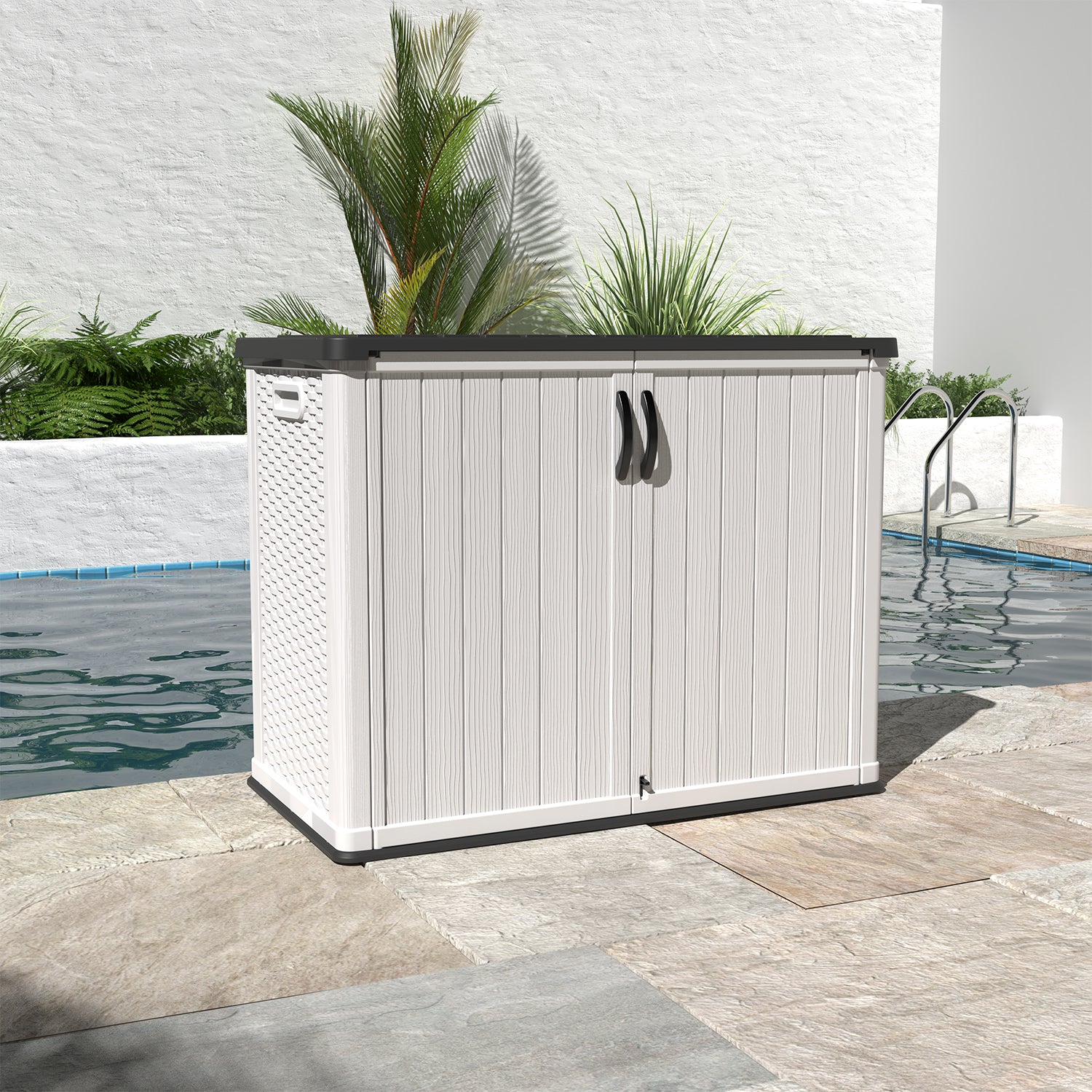 Patiowell 26 cu ft plastic cabinet white