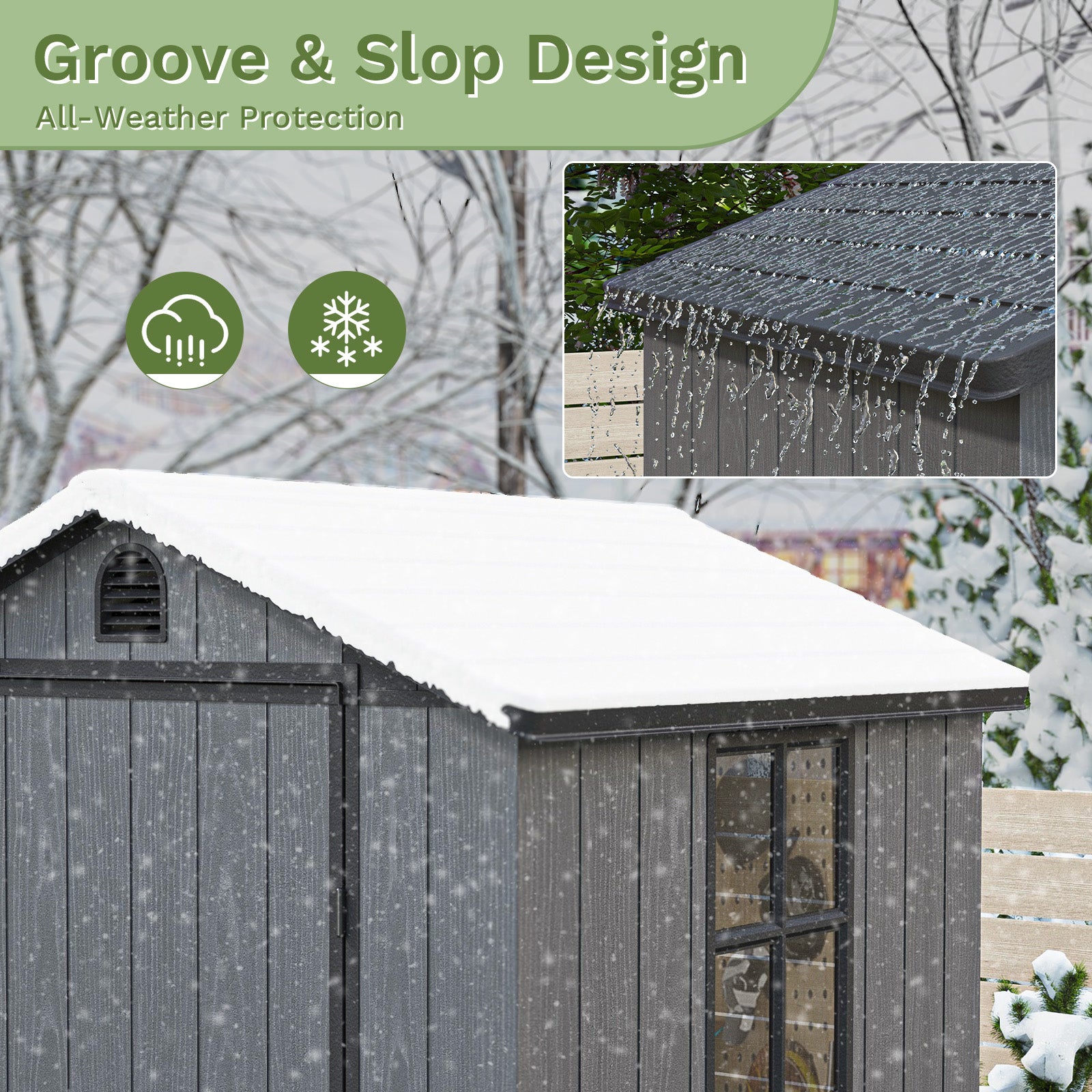 patiowell 4x4 plastic shed with slop design roof
