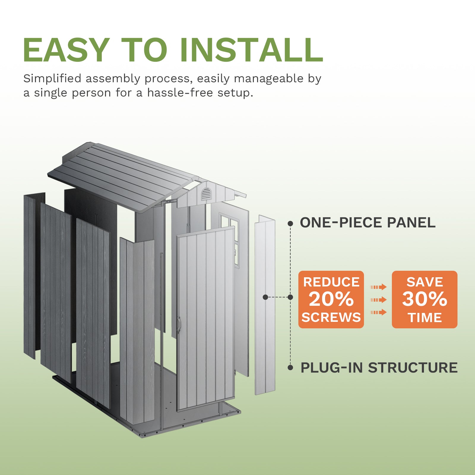 4x6 Plastic Storage Shed (6x4 Shed), Dark Gray | Patiowell