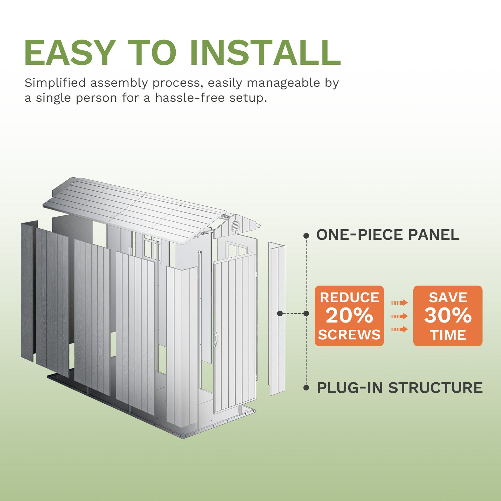 Patiowell 4x8 plastic shed dark gray easy to install